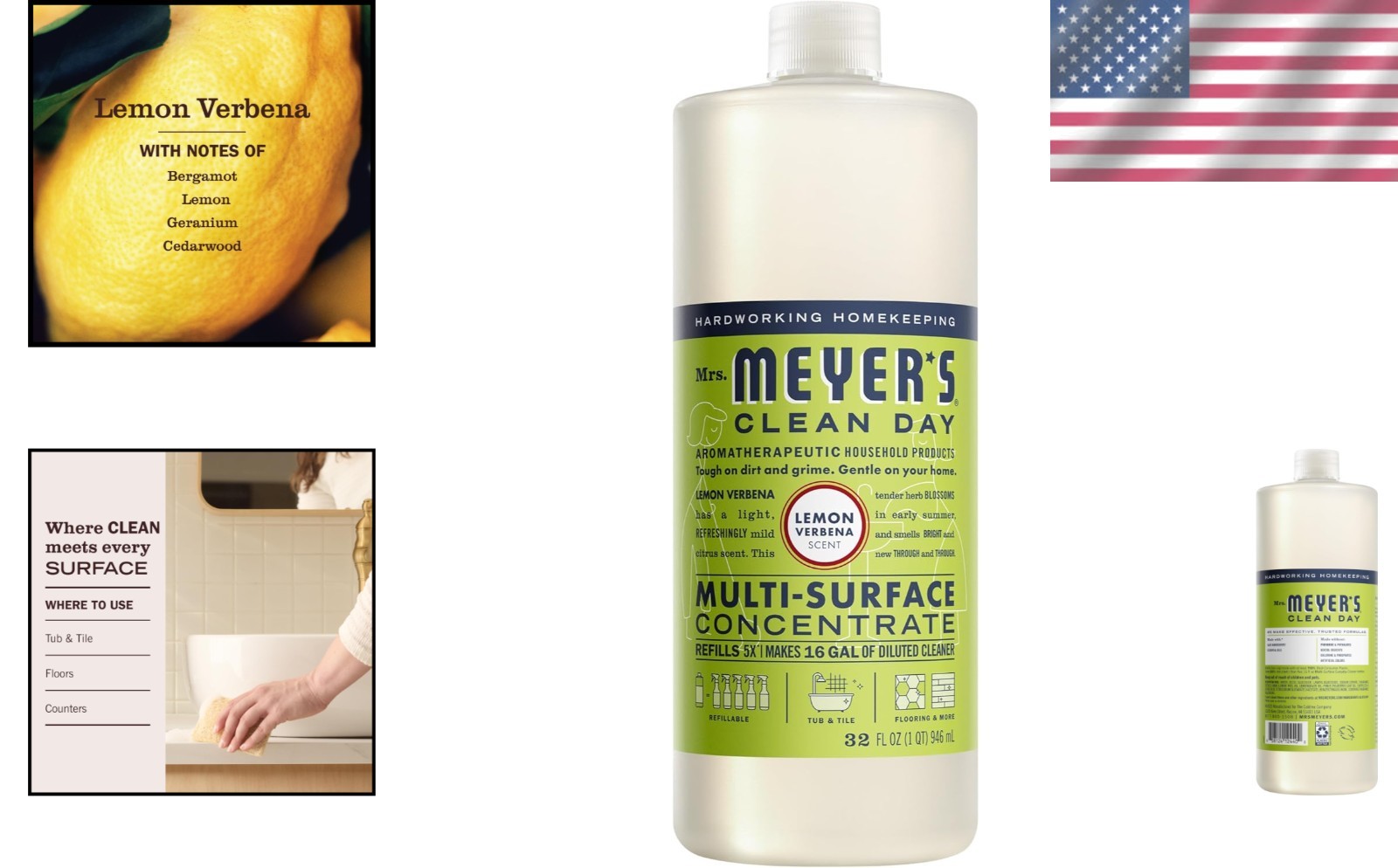Multi-Surface Cleaner Concentrate Lemon Verbena Eco-Friendly 32 Fl Oz