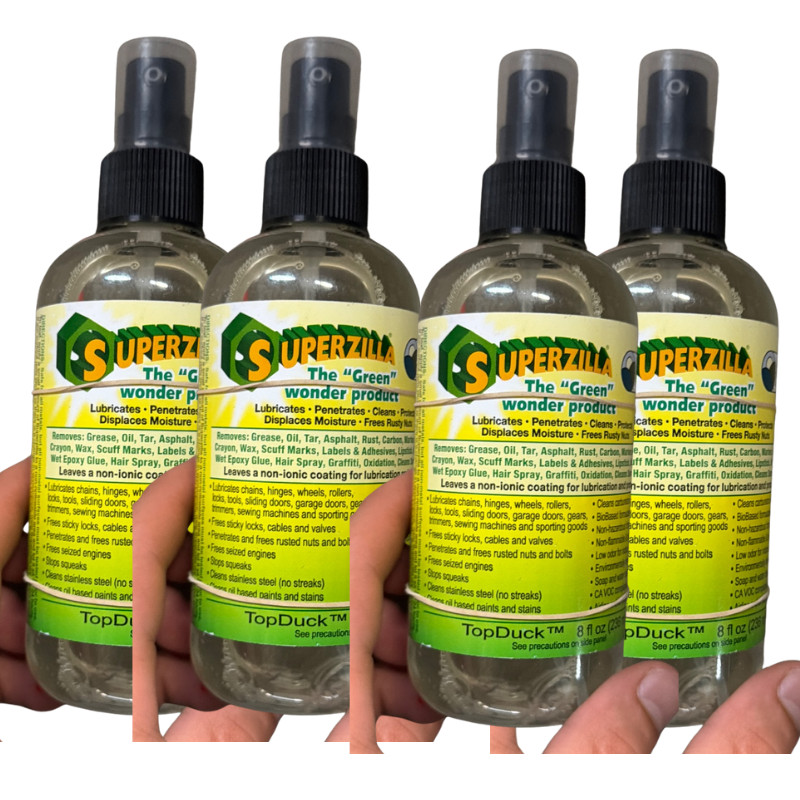 Superzilla All Purpose Cleaner Lubricant Oil Green Wonder 8 oz 4 Pack New