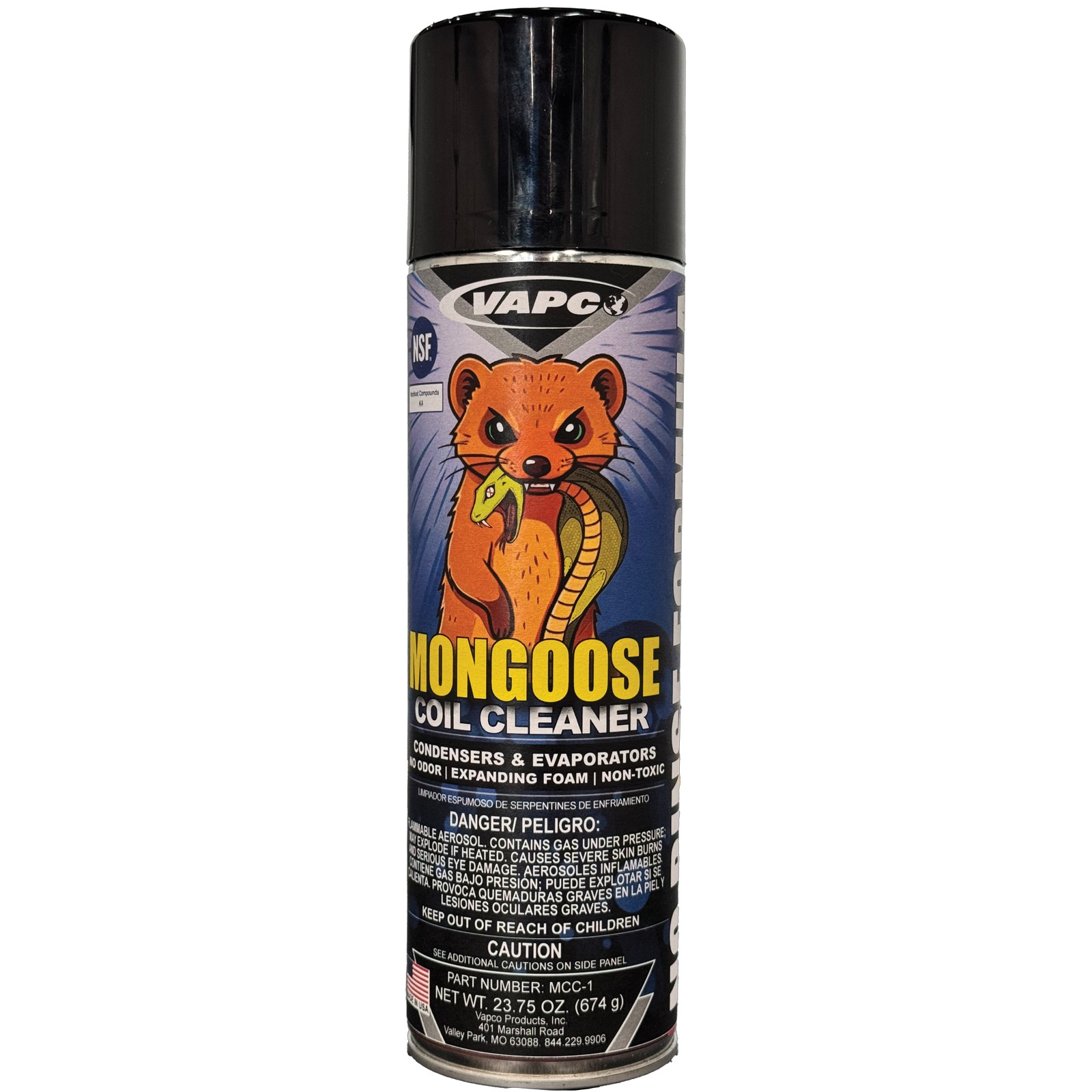 Vapco MCC-1 Mongoose NSF Universal Coil Cleaner 23.75 oz Aerosol Can