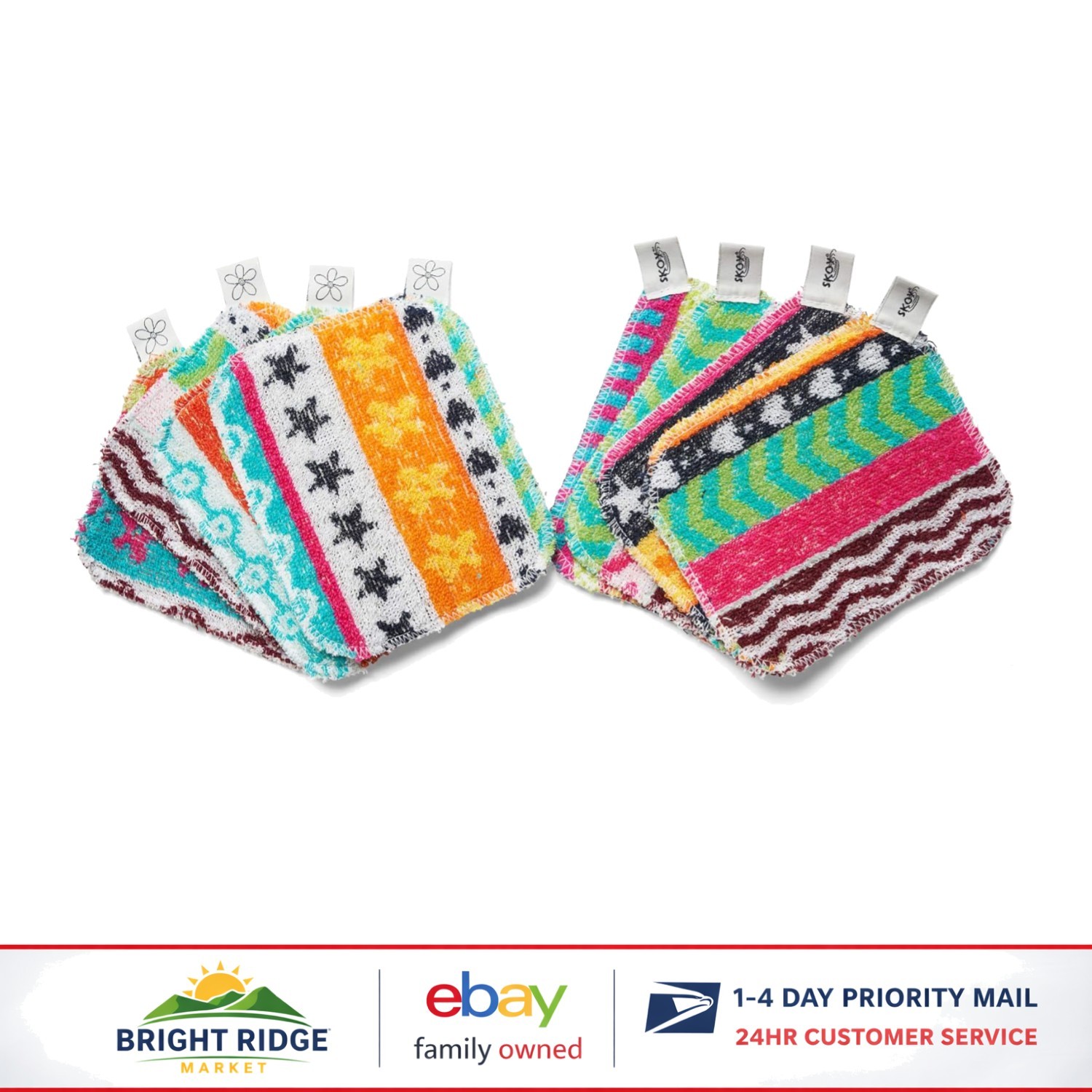 Planet-Friendly Dish Scrubber, 8-Pack Cotton Scrubs for Eco-Conscious Homes