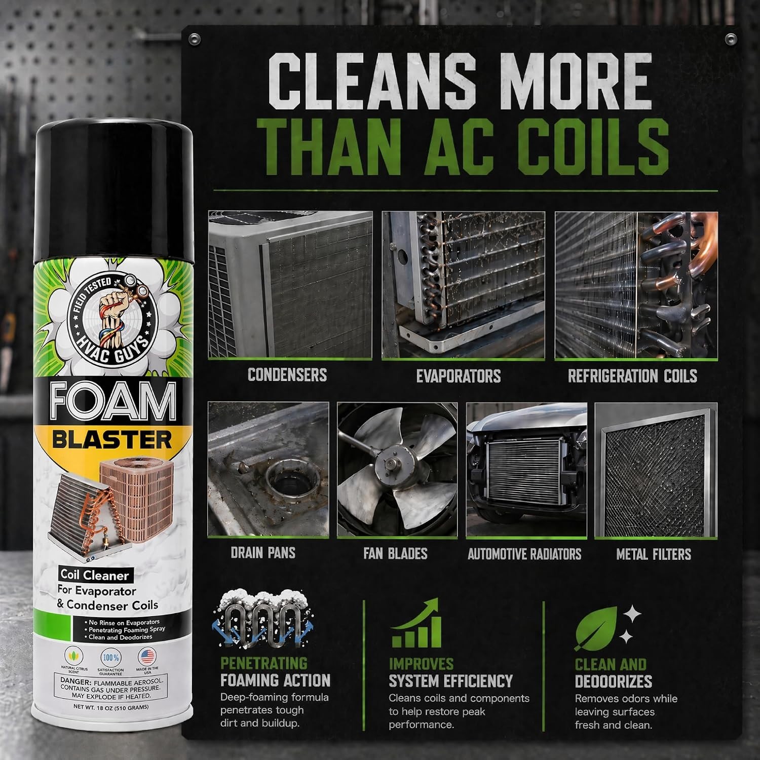 Professional HVAC Coil Cleaner – Active Foaming Formula