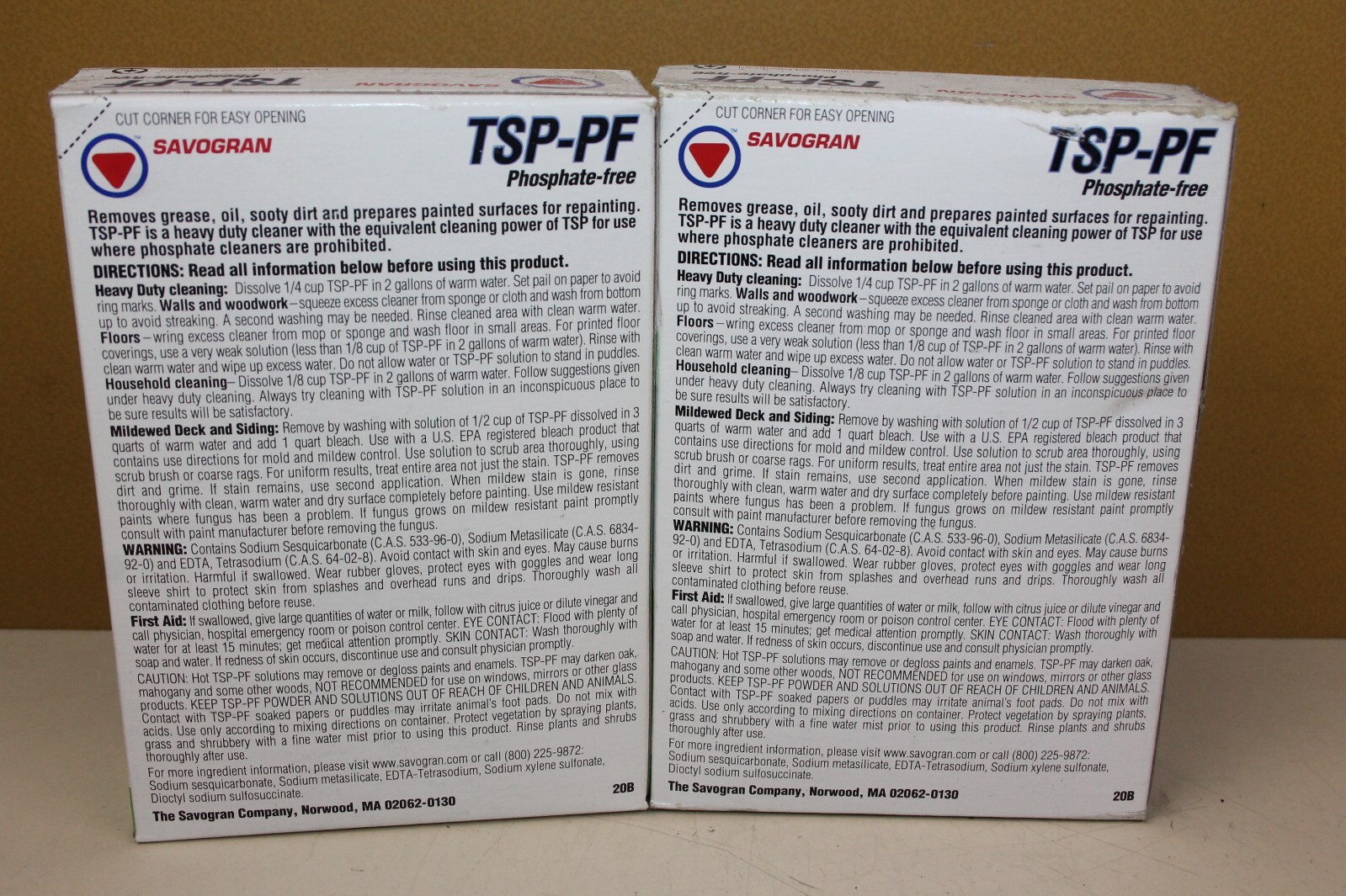 (2) Savogran 1# TSP-PF Heavy Duty Cleaner 16oz ea. #10611 NEW Phosphate Free (B3