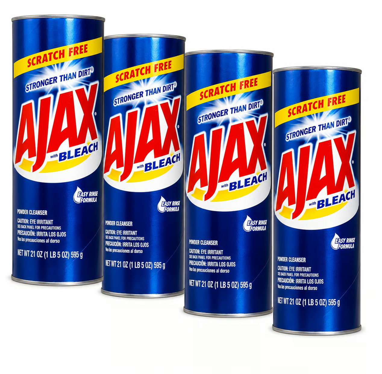 Ajax Multi-Purpose Cleaner Powder Cleanser with Bleach 21 oz Each 4- Pack