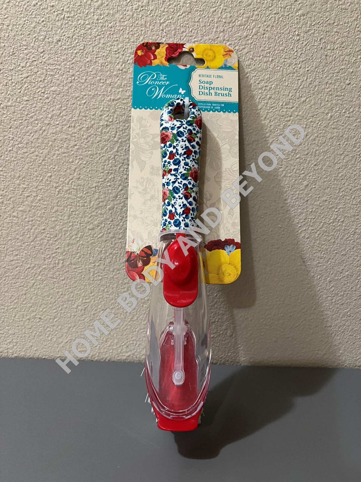 THE PIONEER WOMAN Heritage Floral Soap Dispensing Dispenser Dish Brush