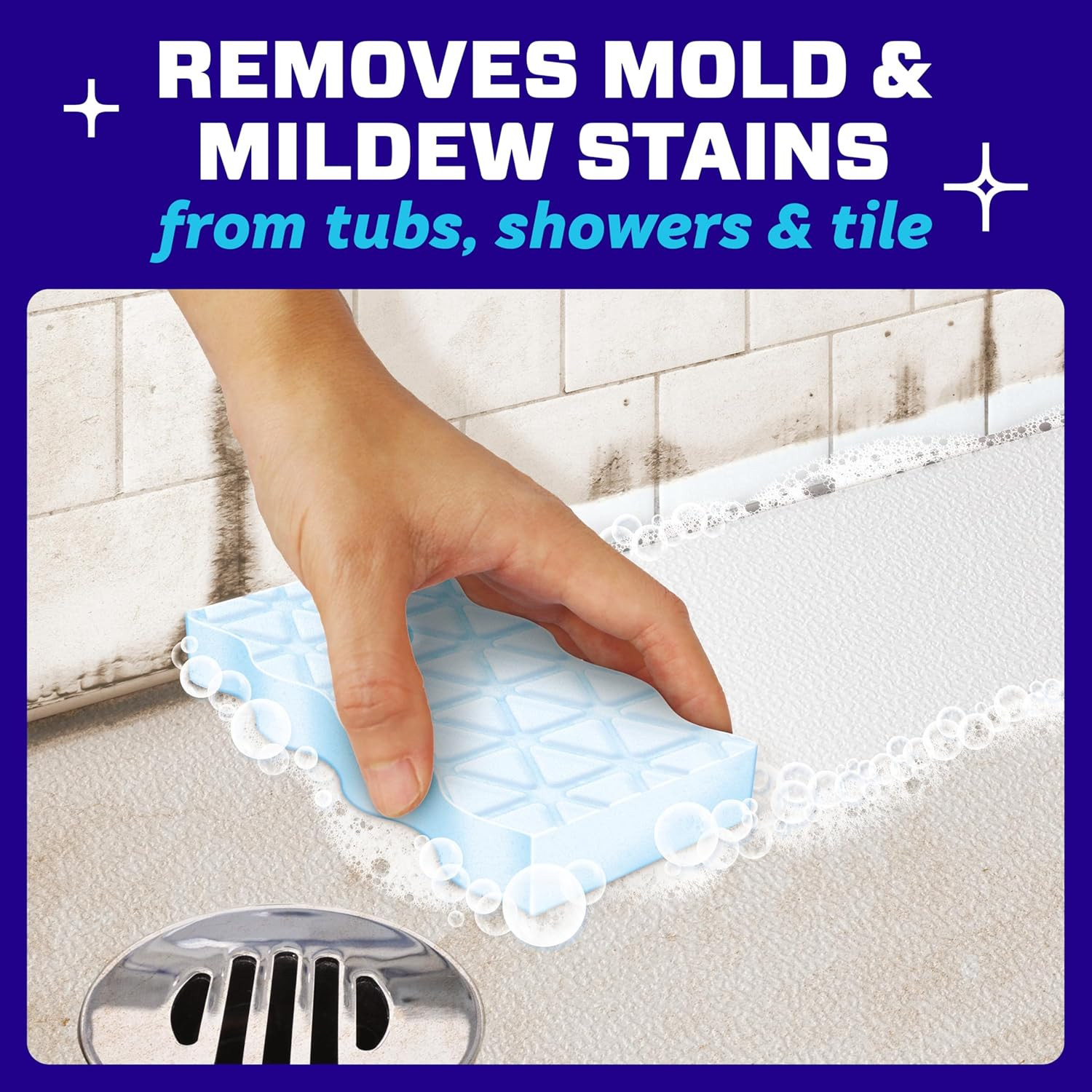 Mr. Clean Magic Eraser Sponge, Bathroom Cleaner, Soap Scum Shower & Tub Cleaner,