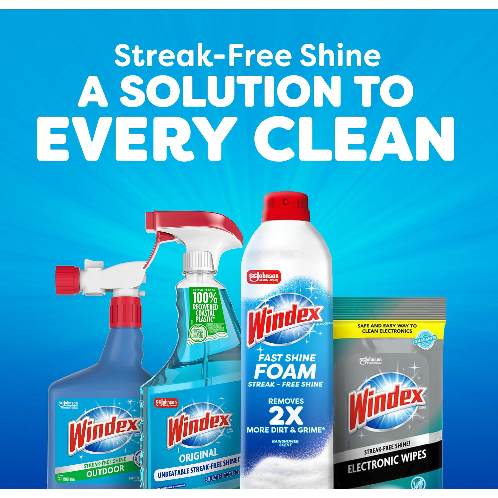 Fast Shine Foam Glass Window Mirror Cleaner NoDrip Aerosol
