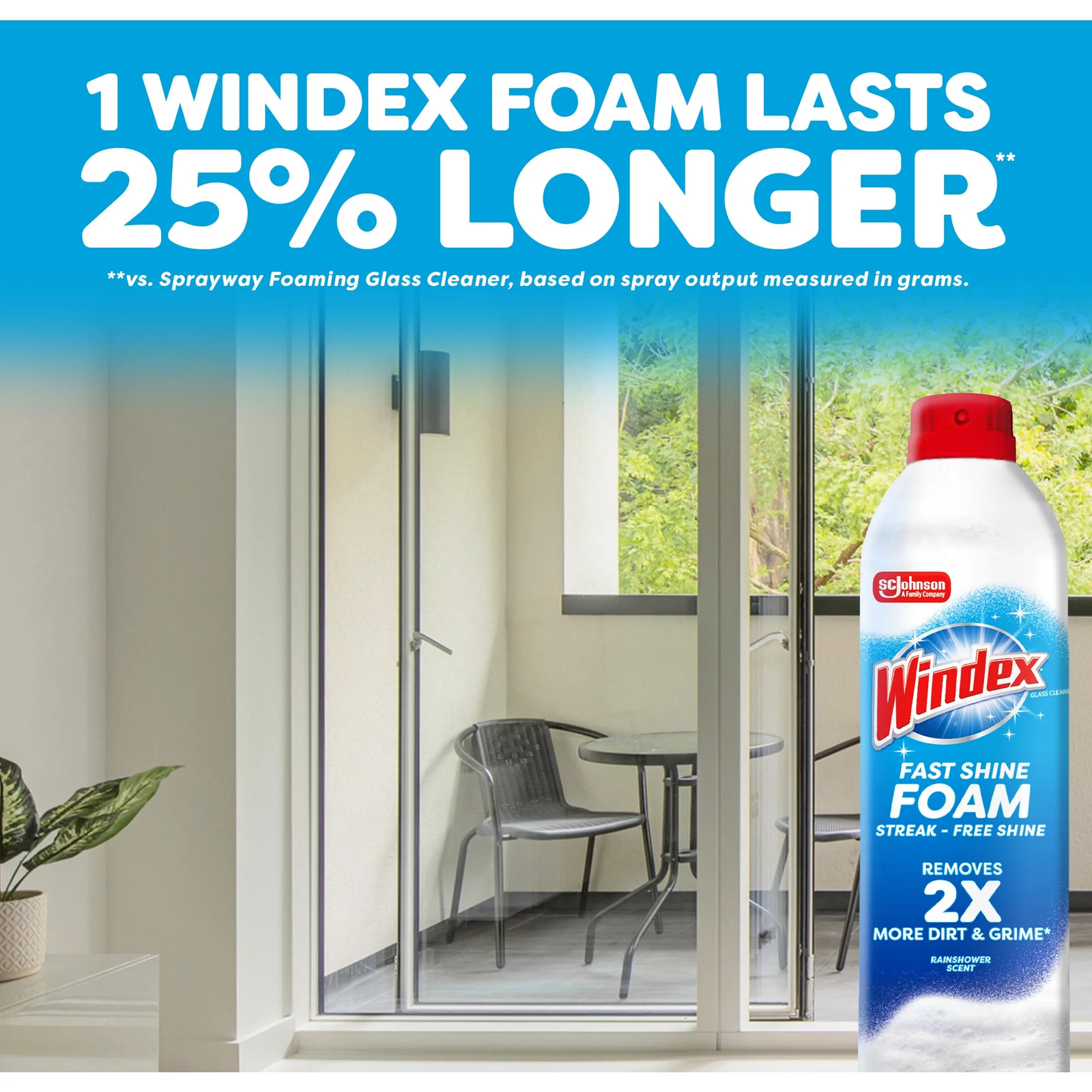 Fast Shine Foam Glass Window Mirror Cleaner NoDrip Aerosol