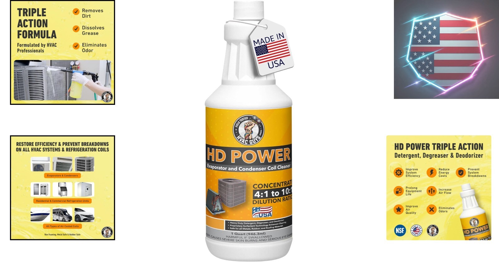 HD Power AC Coil Cleaner for All Condensers & Evaporators | No Rinse Evaporat…