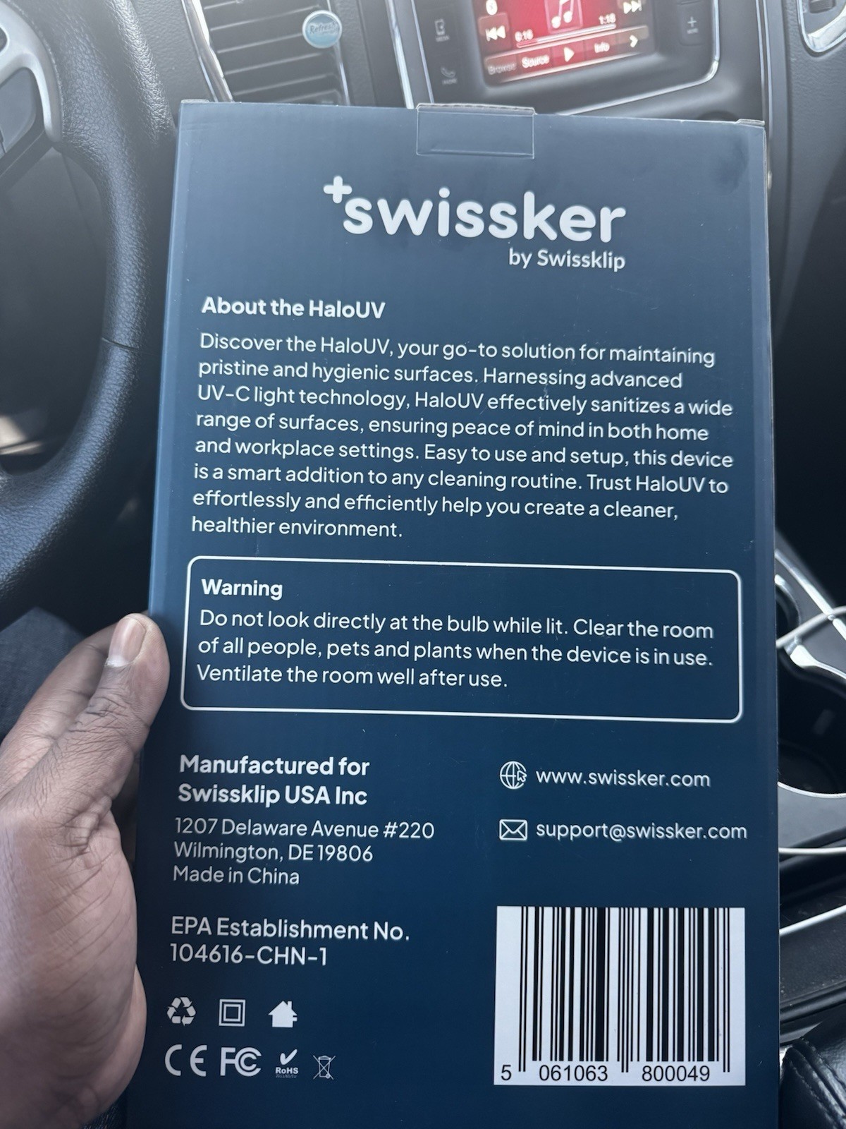 NIB HaloUV Swissker by Swissklip HaloClean UV Original, Home Disinfection Device