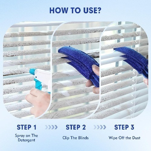 Window Blind Cleaner Duster Brush – 2 Pack with 6 Reusable Microfiber Sleeves fo