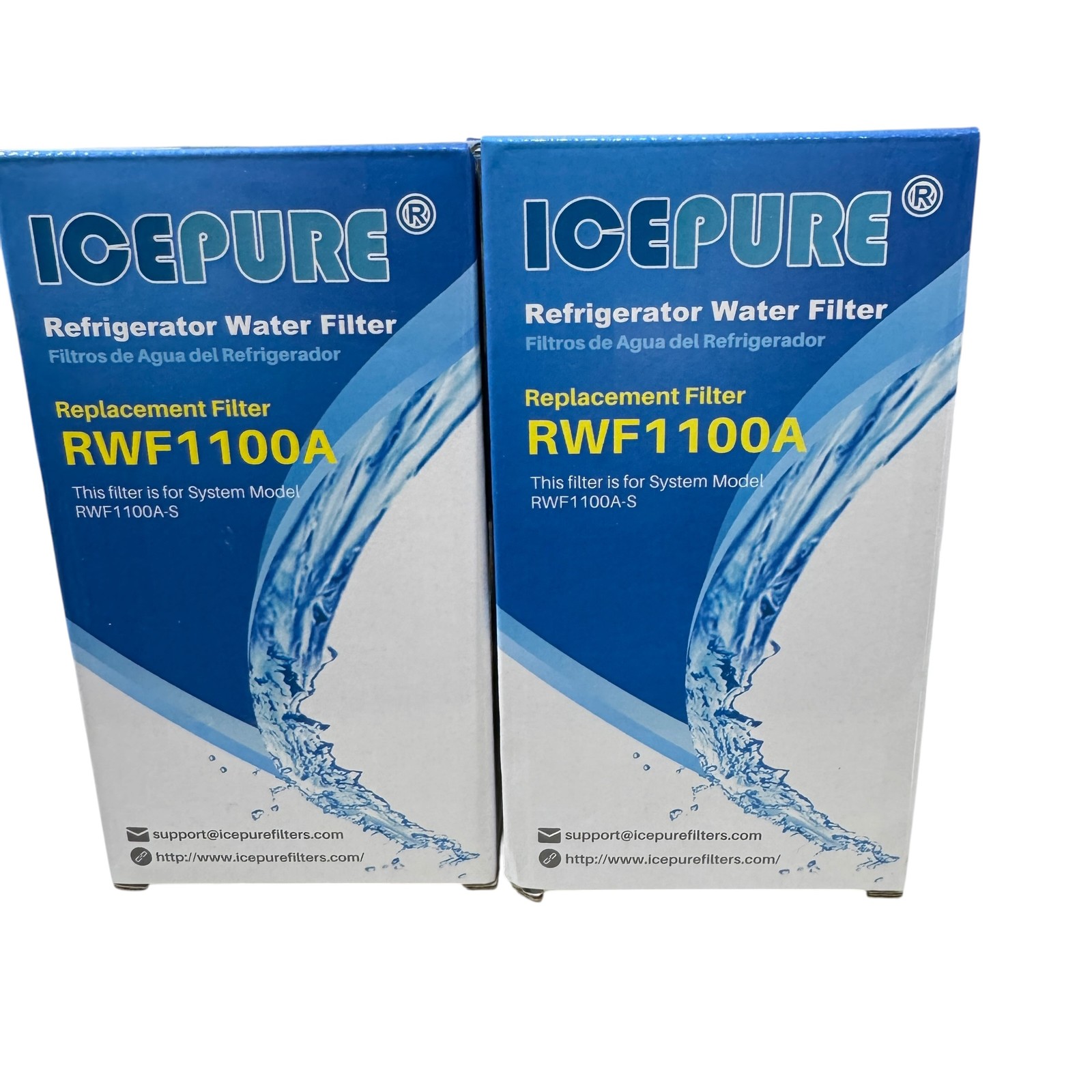 2-Pack ICEPURE RWF1100A Refrigerator Water Filter NSF 42 Certified BPA Free