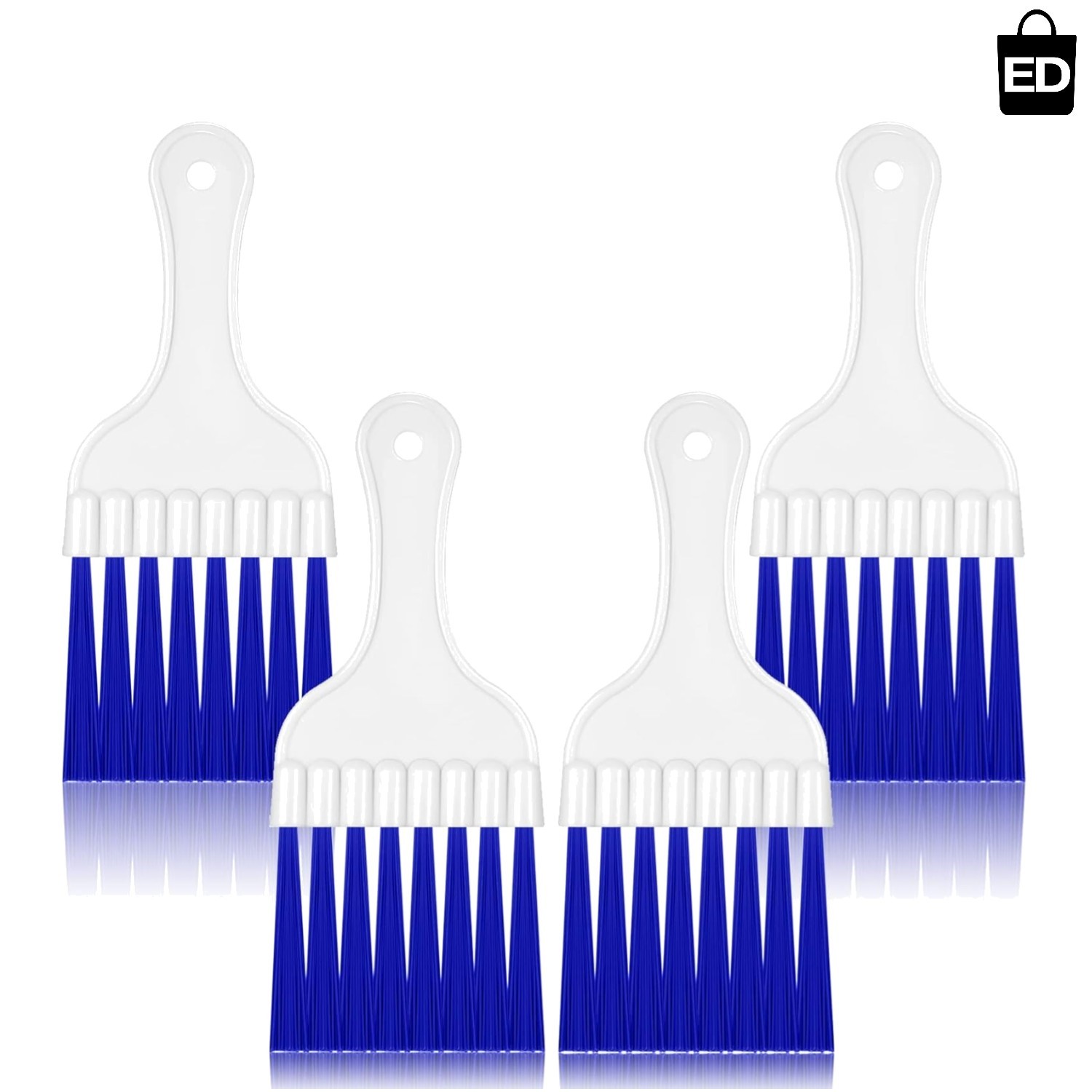 Effortless Cleaning with 4 Blue Plastic Coil Brushes for HVAC & Refrigerators