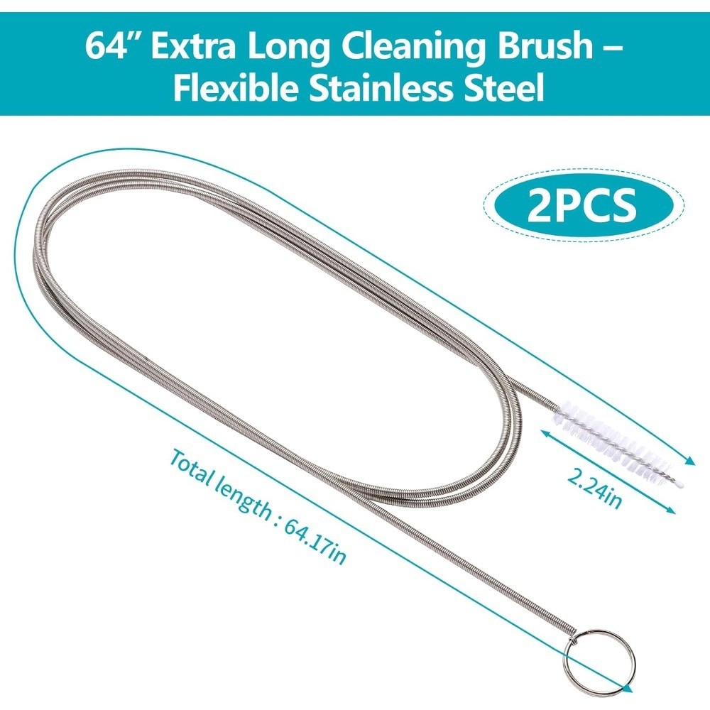 Extra Long Drain Cleaning Brush 2 Pack Flexible Tube Cleaner for Dishwasher Hose