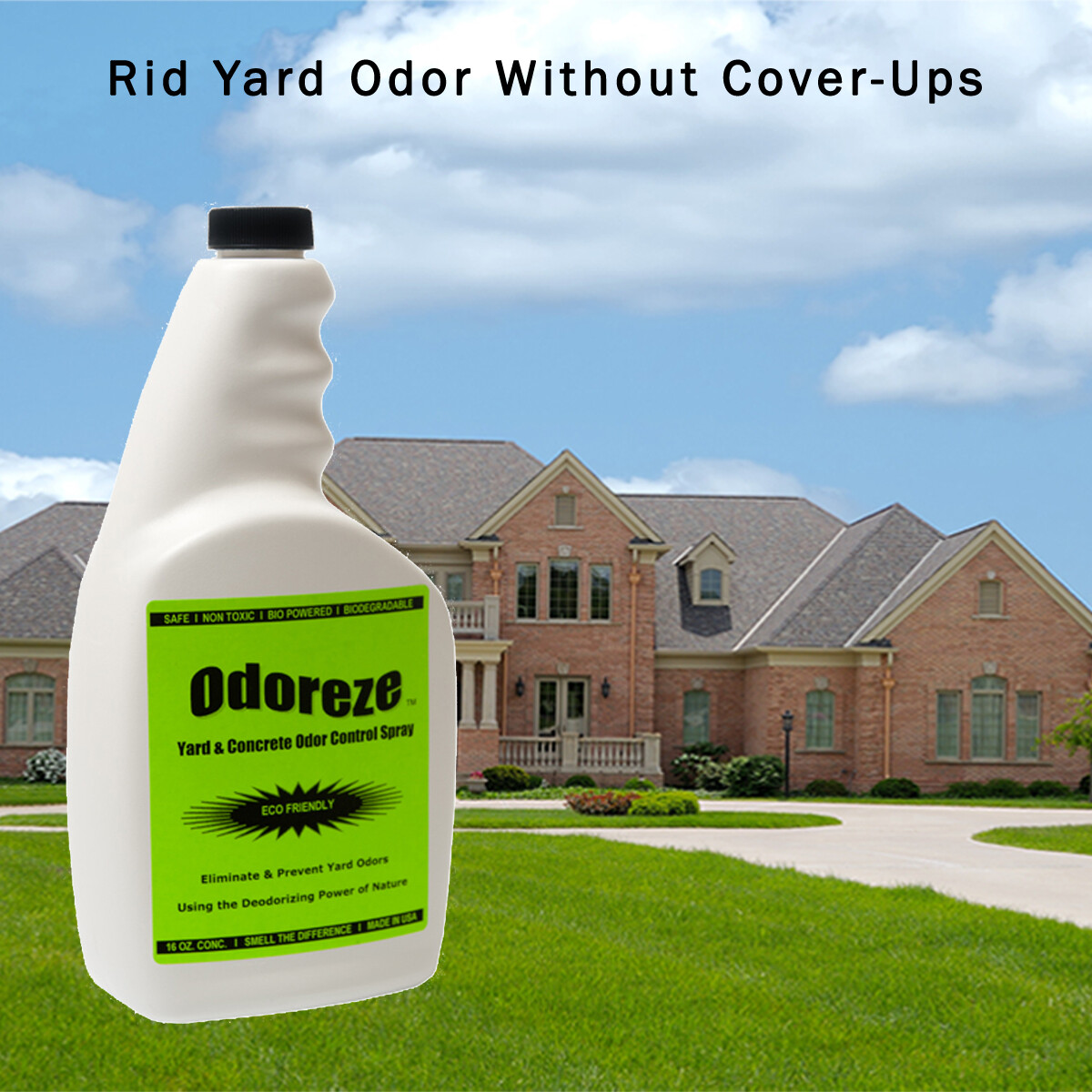 ODOREZE Yard & Concrete Odor Eliminator Spray: Makes 64 Gallons to Clean Smell