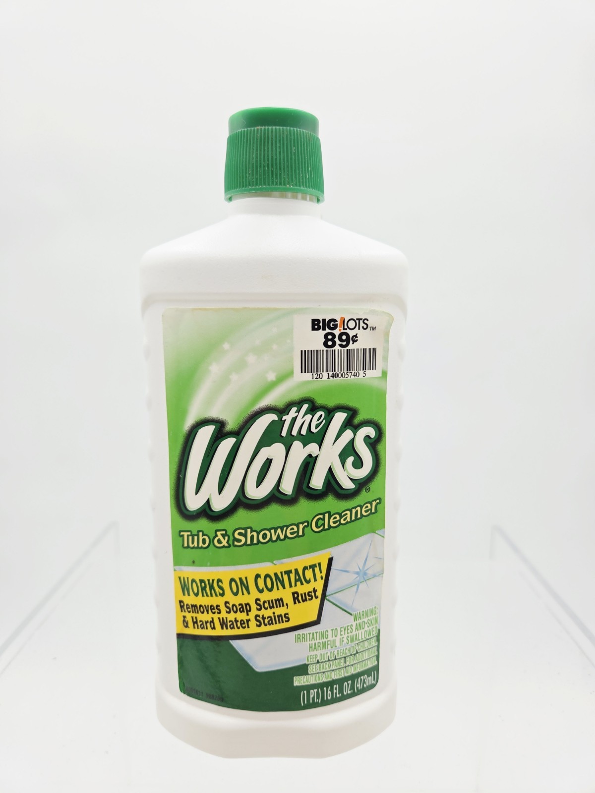 The Works Tub & Shower Cleaner 16oz Soap Scum Rust Hard Water 1/3 Full Partial