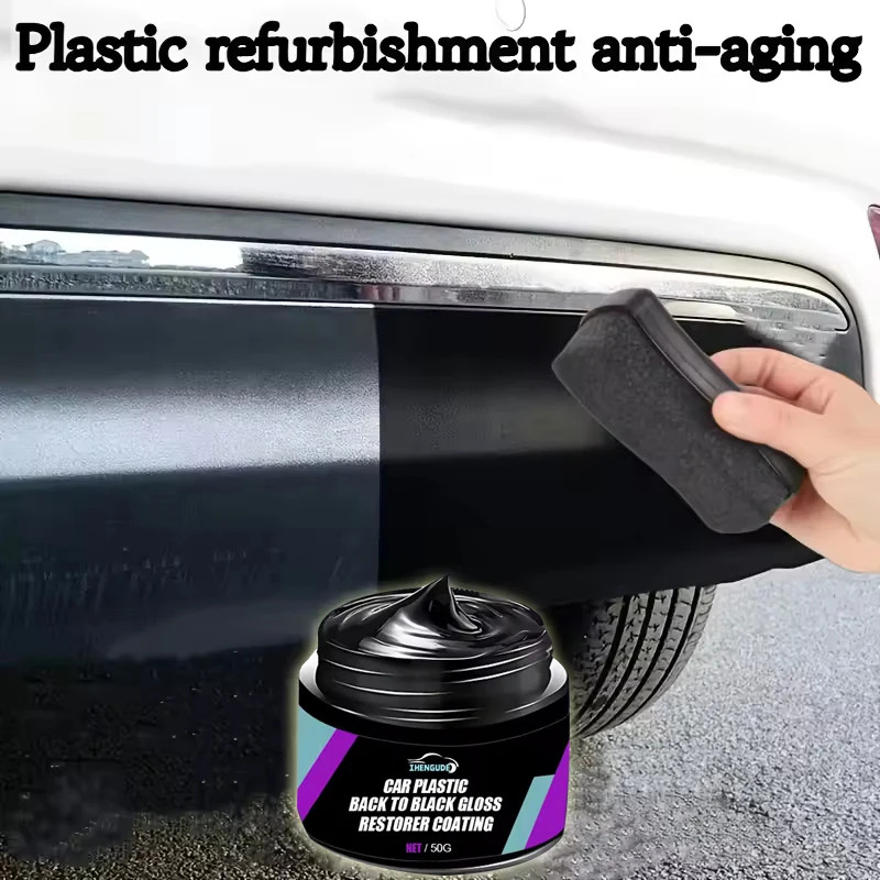Car Plastic Restorer, Returns to Black Shine, Long-Lasting Coating, Leather Refu