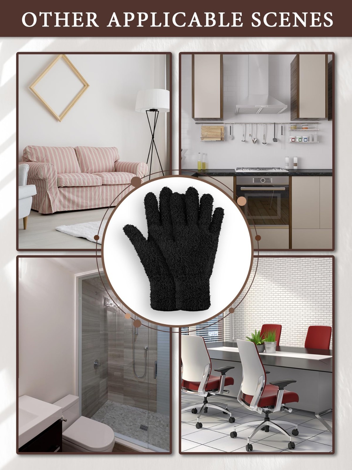 3 Pairs Microfiber Plant Cleaning Gloves Dusting Leaf Furniture Dust Cleaner