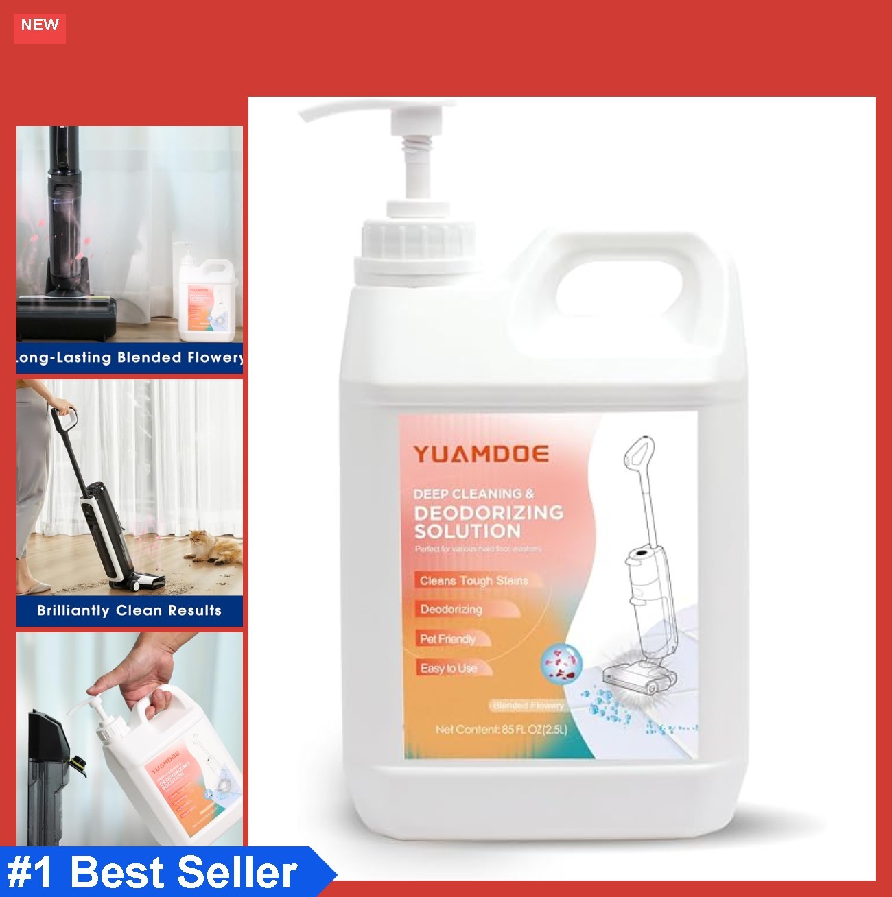 Floor Cleaner 85 Fl Oz Liquid for Tineco Floor One iFloor Series Deep Cleaning