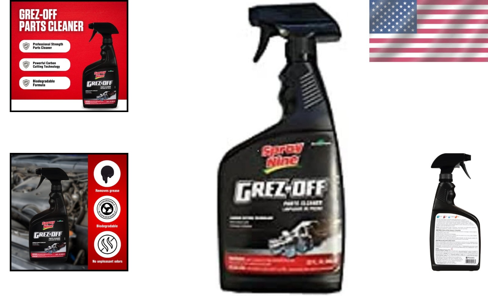 32 oz Grez-Off Heavy-Duty Degreaser – Non-Acidic Spray for Industrial Cleaning