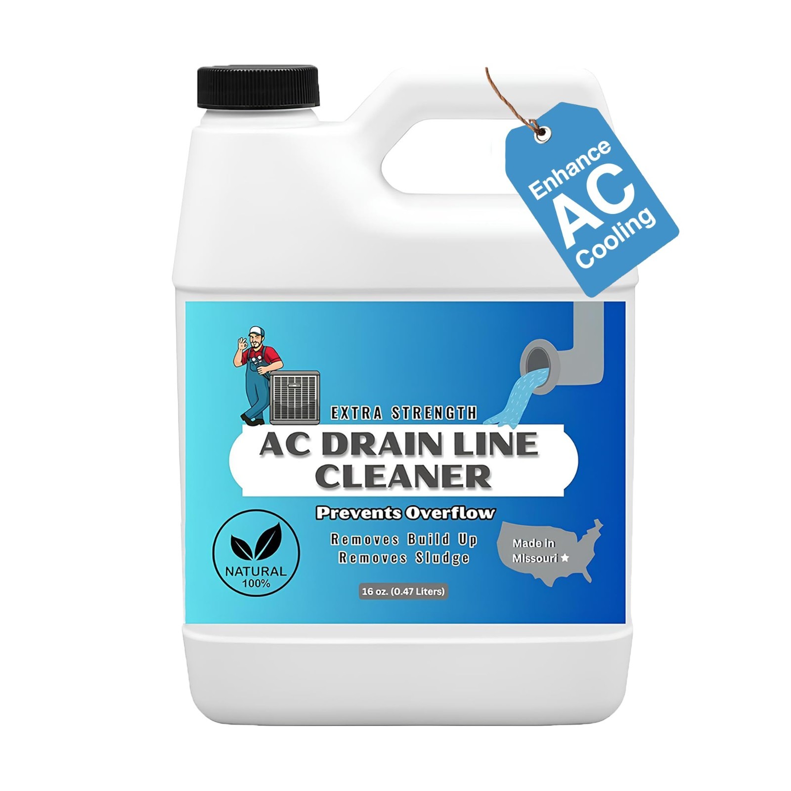 Extra Strength AC Drain Line Cleaner | Clears Clogs in HVAC & A/C Lines | Safe f