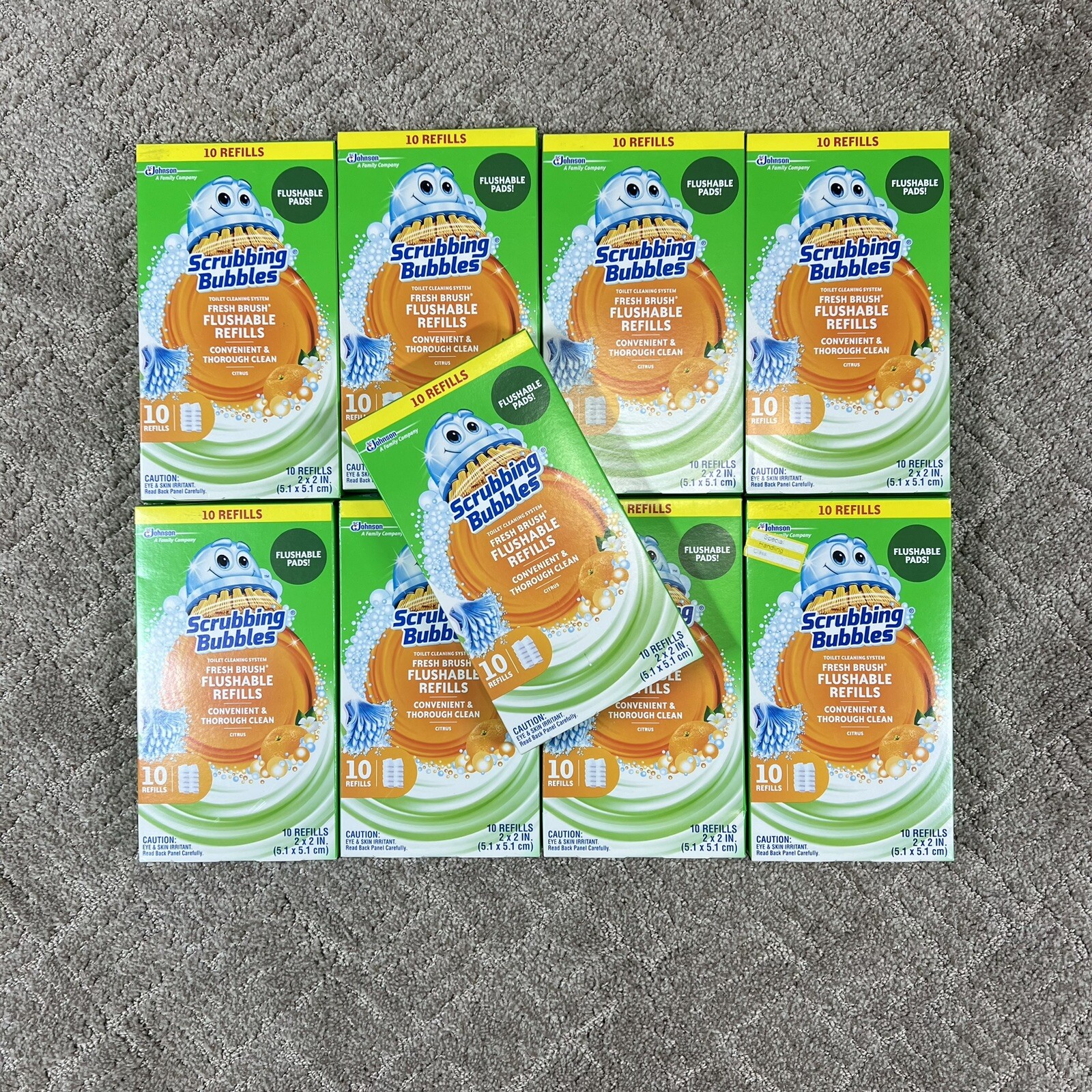 NEW Scrubbing Bubbles Flushable Refills Pads Fresh Brush 10ct 9x Box Lot (90qty)