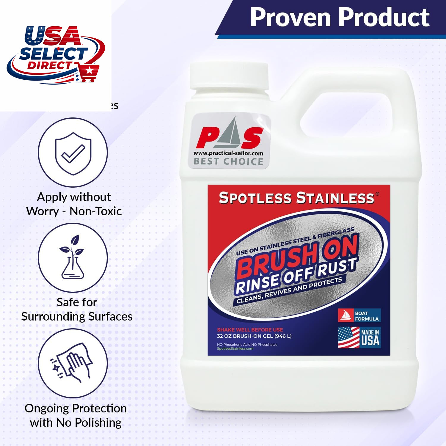 Marine Rust Remover and Protectant – 16 Ounce Bottle