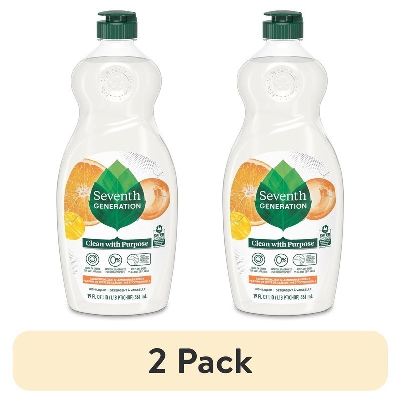Plant Based Dish Soap Clementine Zest Lemongrass Grease Cutter 19oz Eco Friendly