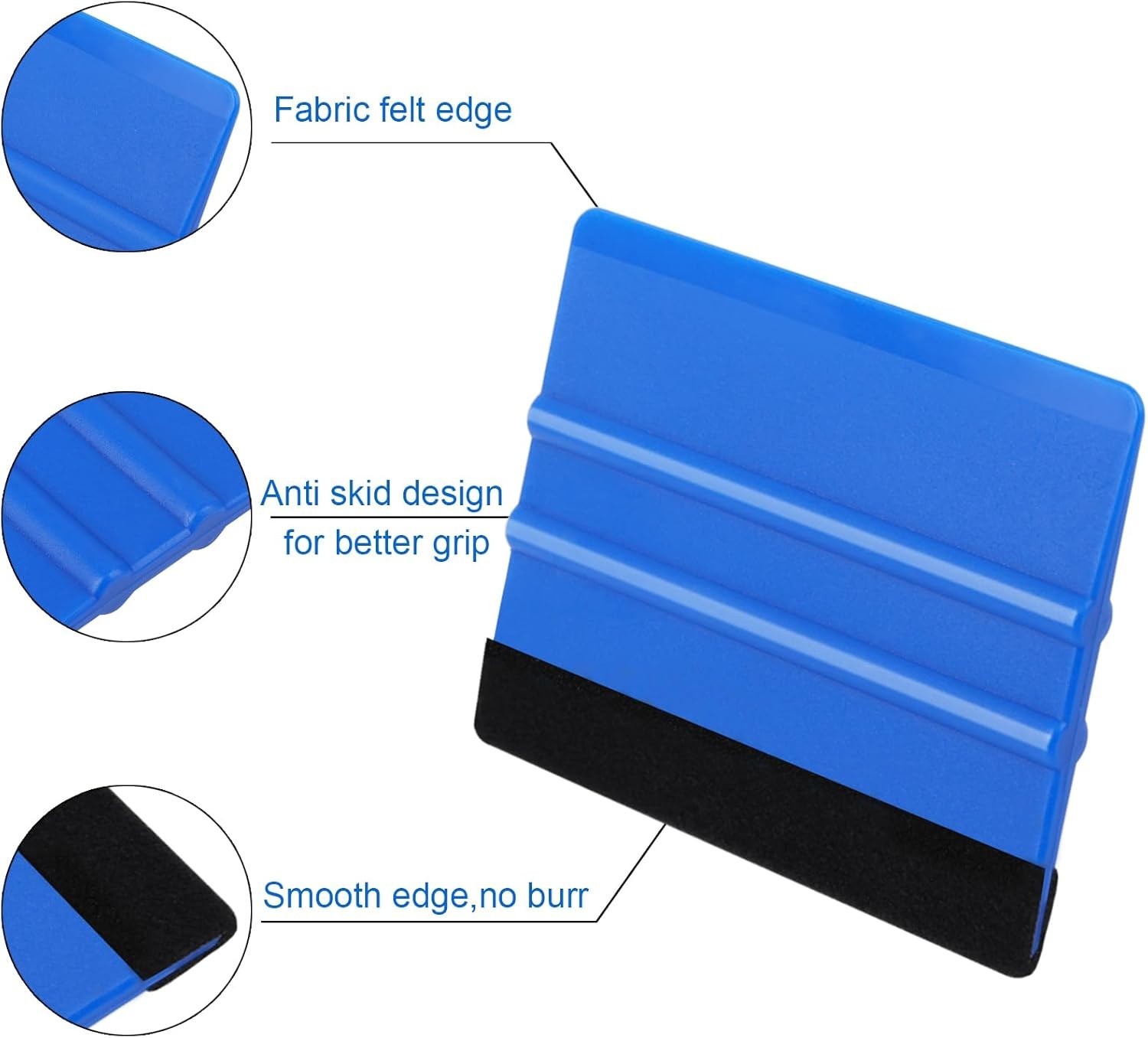 Professional Blue Felt Vinyl Squeegees – 2 Pcs for Craft and Tinting Excellence