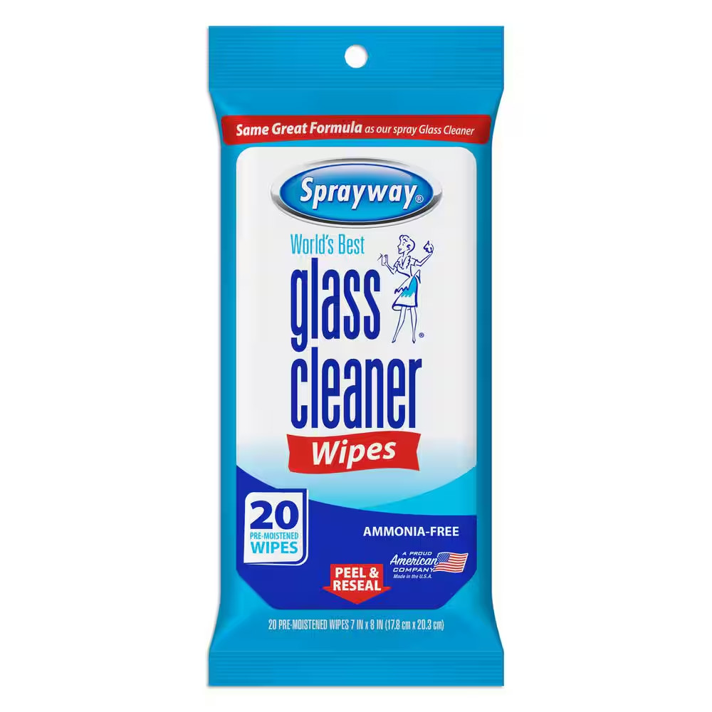 Glass Cleaner Wipes (20-Count, 3-Pack) Free Shipping NEW