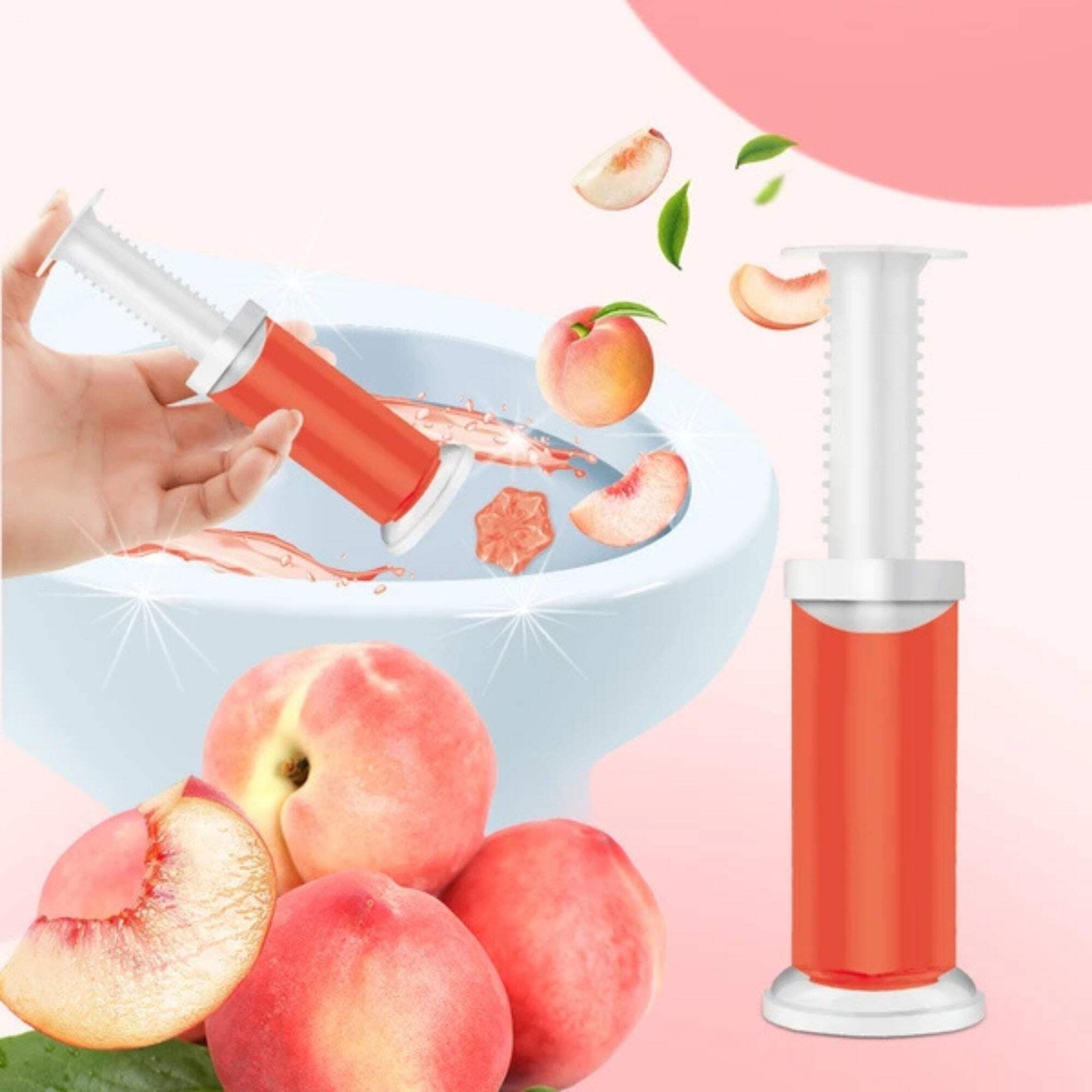 Air Fusion Peach Scent Toilet Cleaning Gel 14 Stamps 1.61oz 1 Pack
