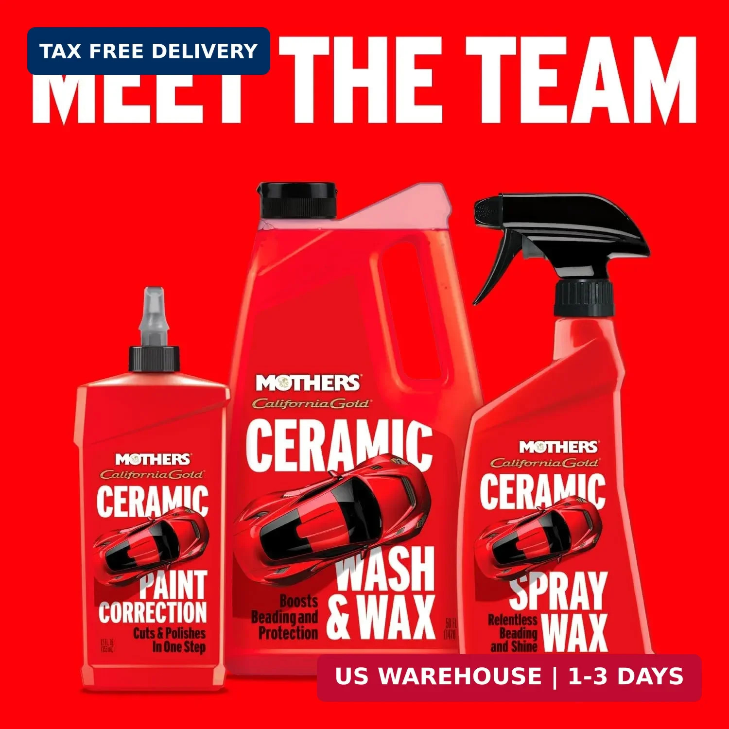 Mothers California Gold Ceramic Wash & Wax, 50 oz. – pH Neutral, Eco-Friendly.