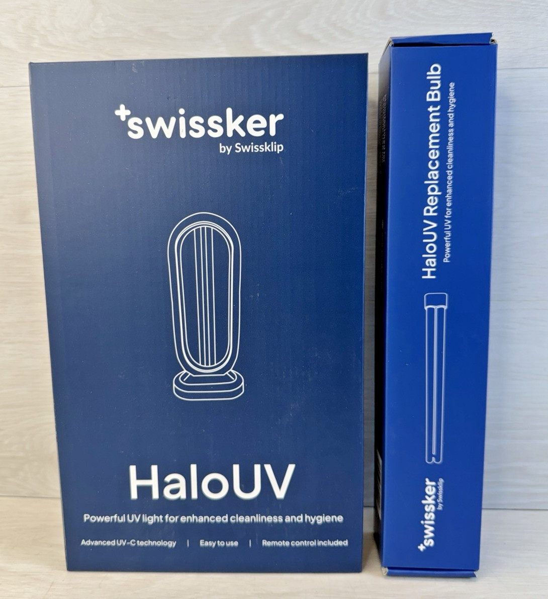 HaloUV Swissker by Swissklip Home Disinfection Device With Remote & Extra Bulb