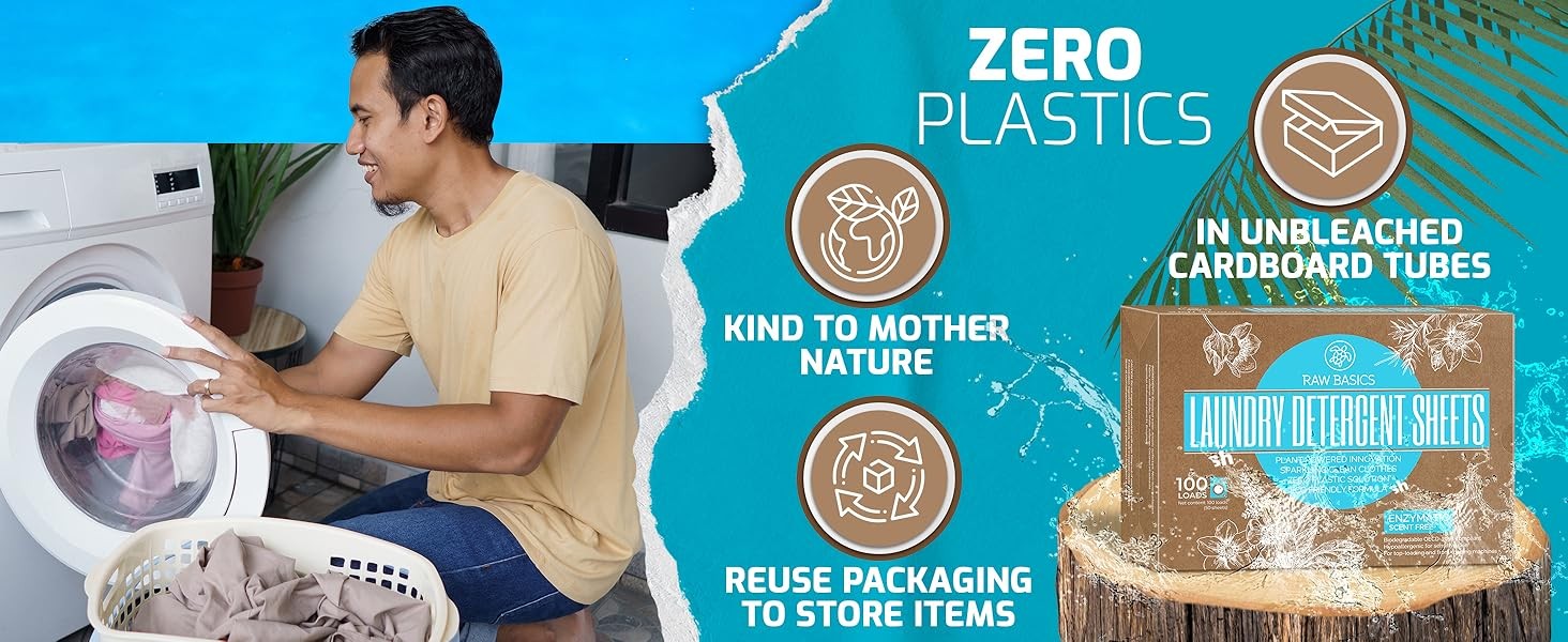 Laundry Deternt Sheets – Fresh Scent – Zero Waste, Plastic Natural