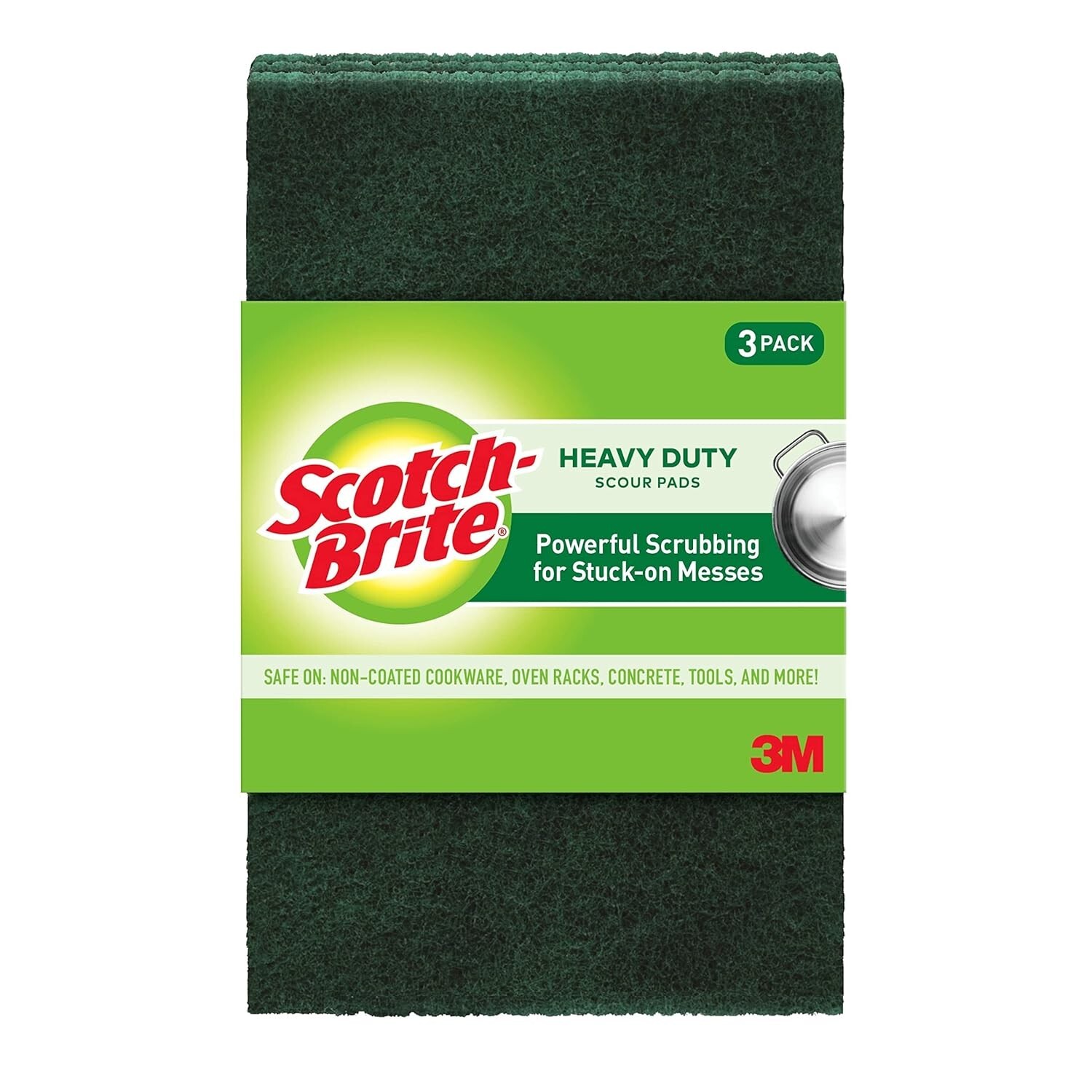 Scotch-Brite Heavy Duty Scour Pads, Great For The Kitchen, 3 Pads 2 Pack