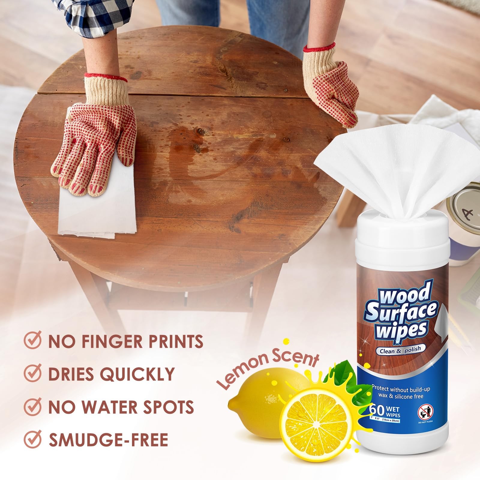3 Pack 180 Count Wood Surfaces Wood Cleaner and Polish Furniture Floor Wet Ca…