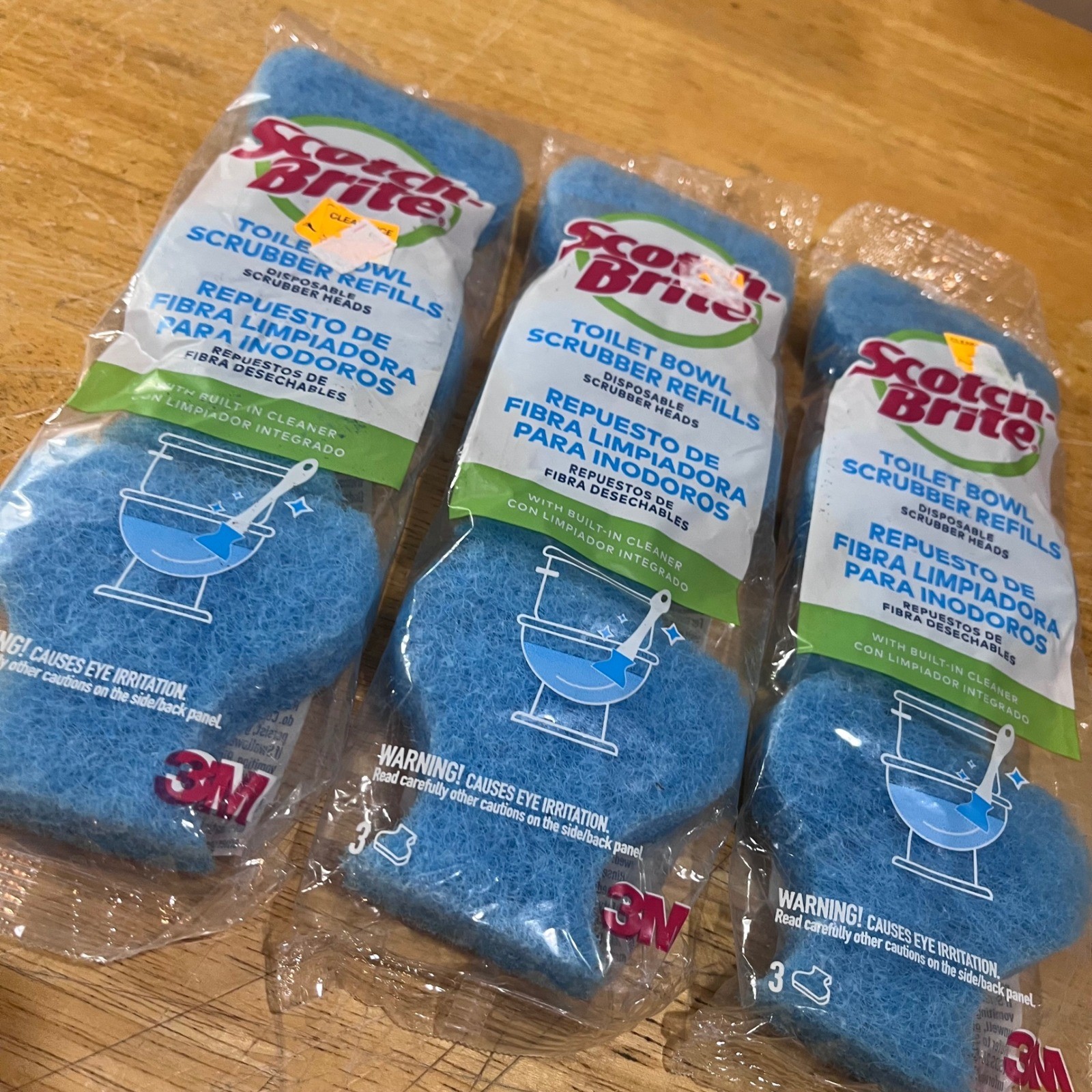 Scotch-Brite Toilet Bowl Scrubber Refills 3 Packs of 3 Built-In Cleaner Blue 3M