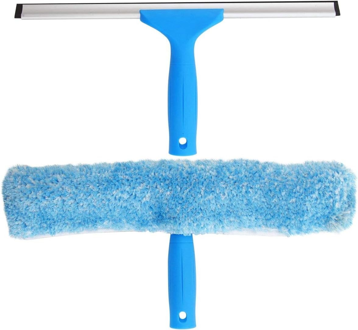 14-Inch T-Shaped Window Squeegee & Microfiber Washer – Lightweight & Durable