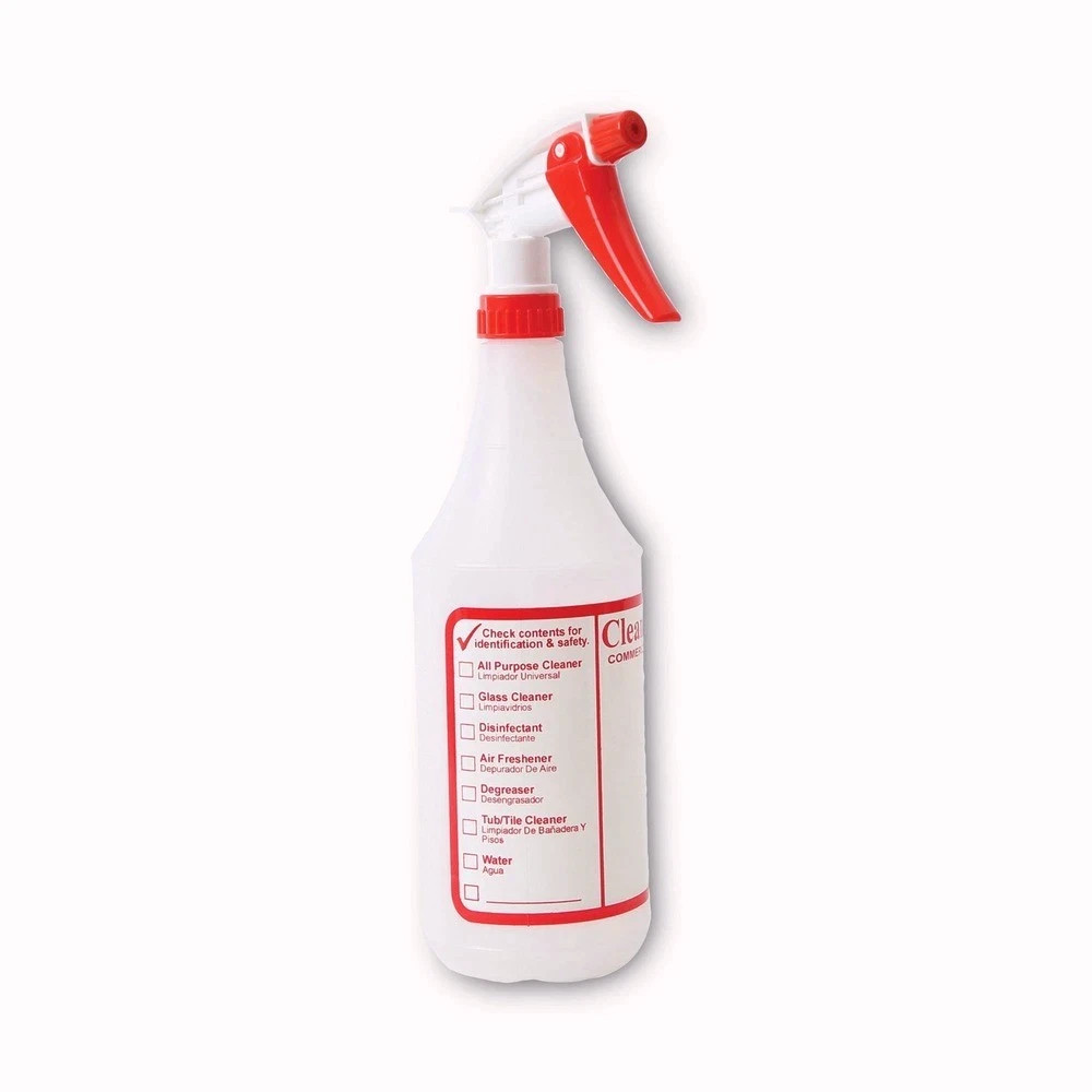 Boardwalk 3010 HDPE 32 oz. Trigger Spray Bottles – Clear/Red (3/Pack) New