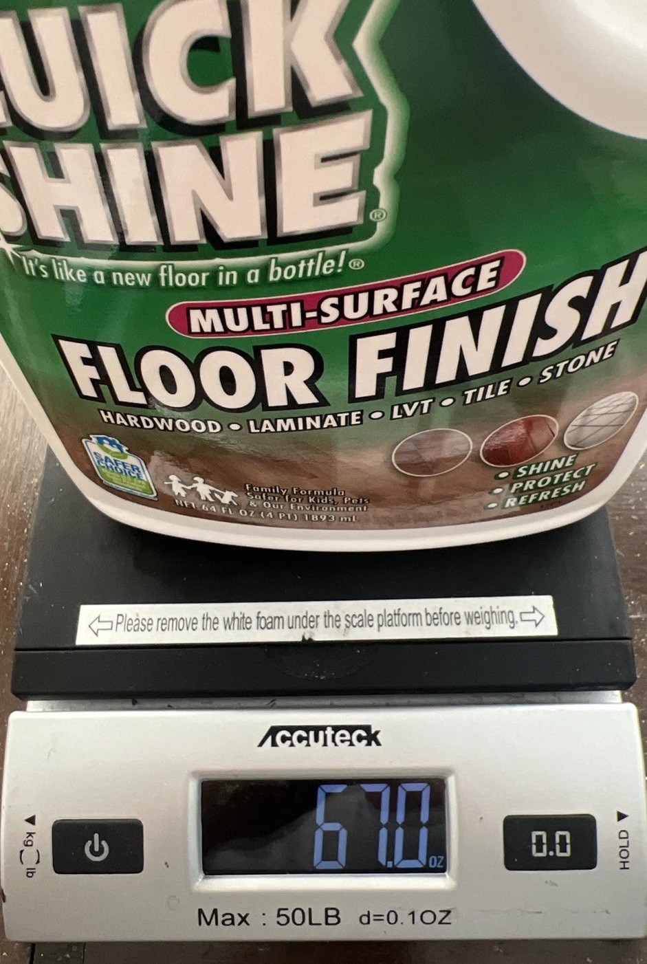 Quick Shine Floor Finish 64oz Holloway House Laminate Vinyl Tile Hardwood Polish