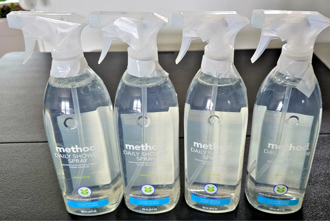 4 Pk Method Daily Shower Spray Cleaner No Rinse Plant Based Ylang Ylang 28 fl oz