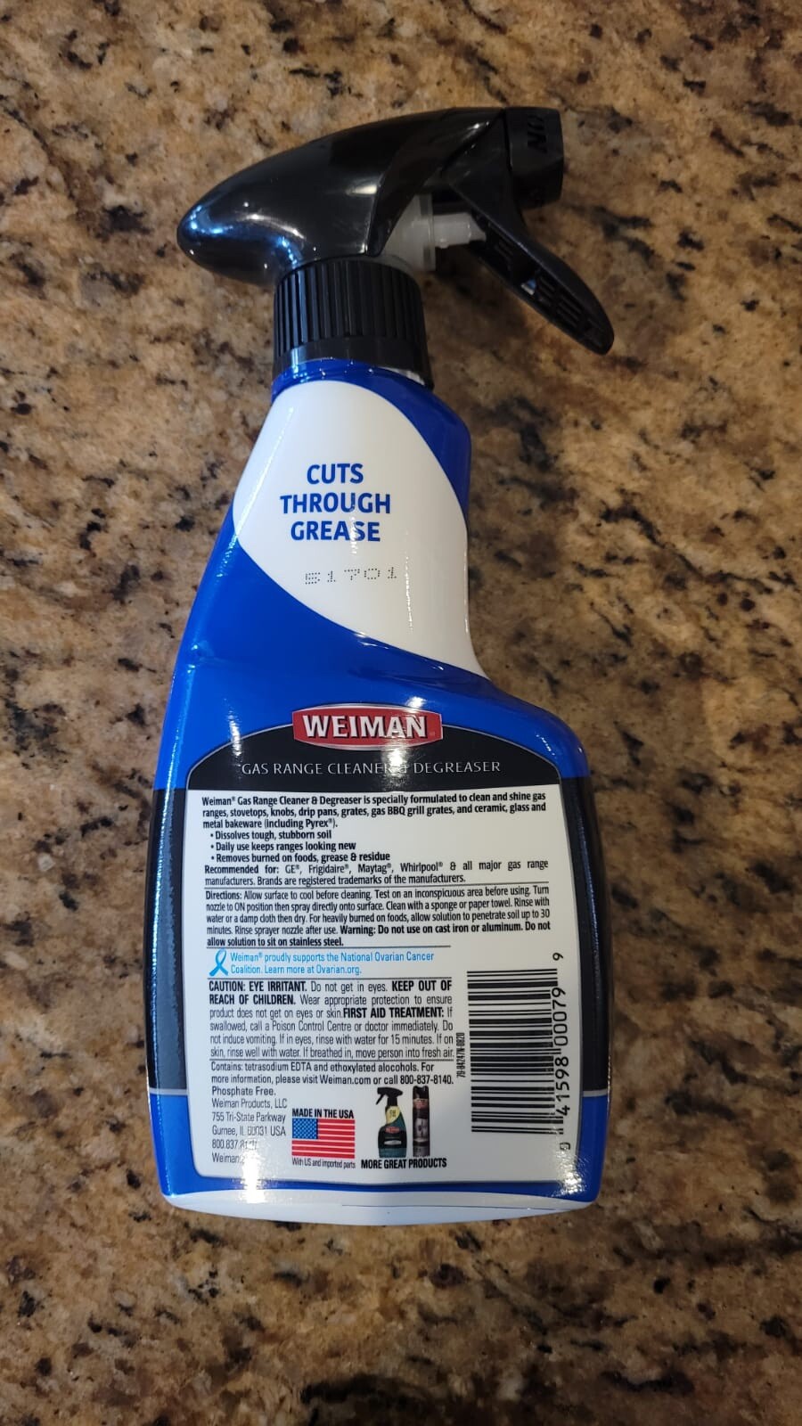 Weiman G240-BWC05681 Gas Range Cleaner Degreaser 12 fl.oz