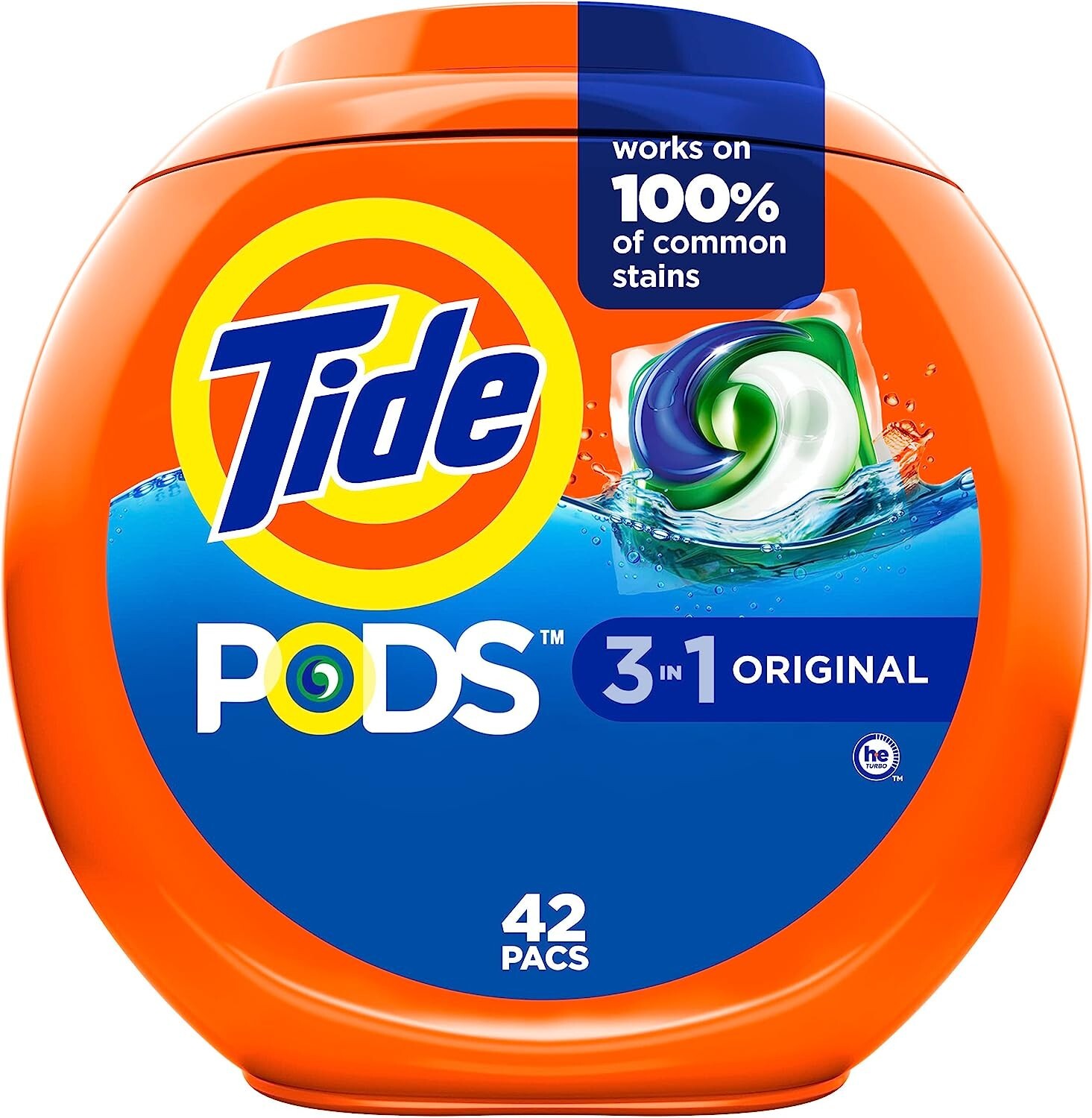 Tide PODS Liquid Laundry Detergent Pacs, Spring Meadow, 42 count (2 Containers)