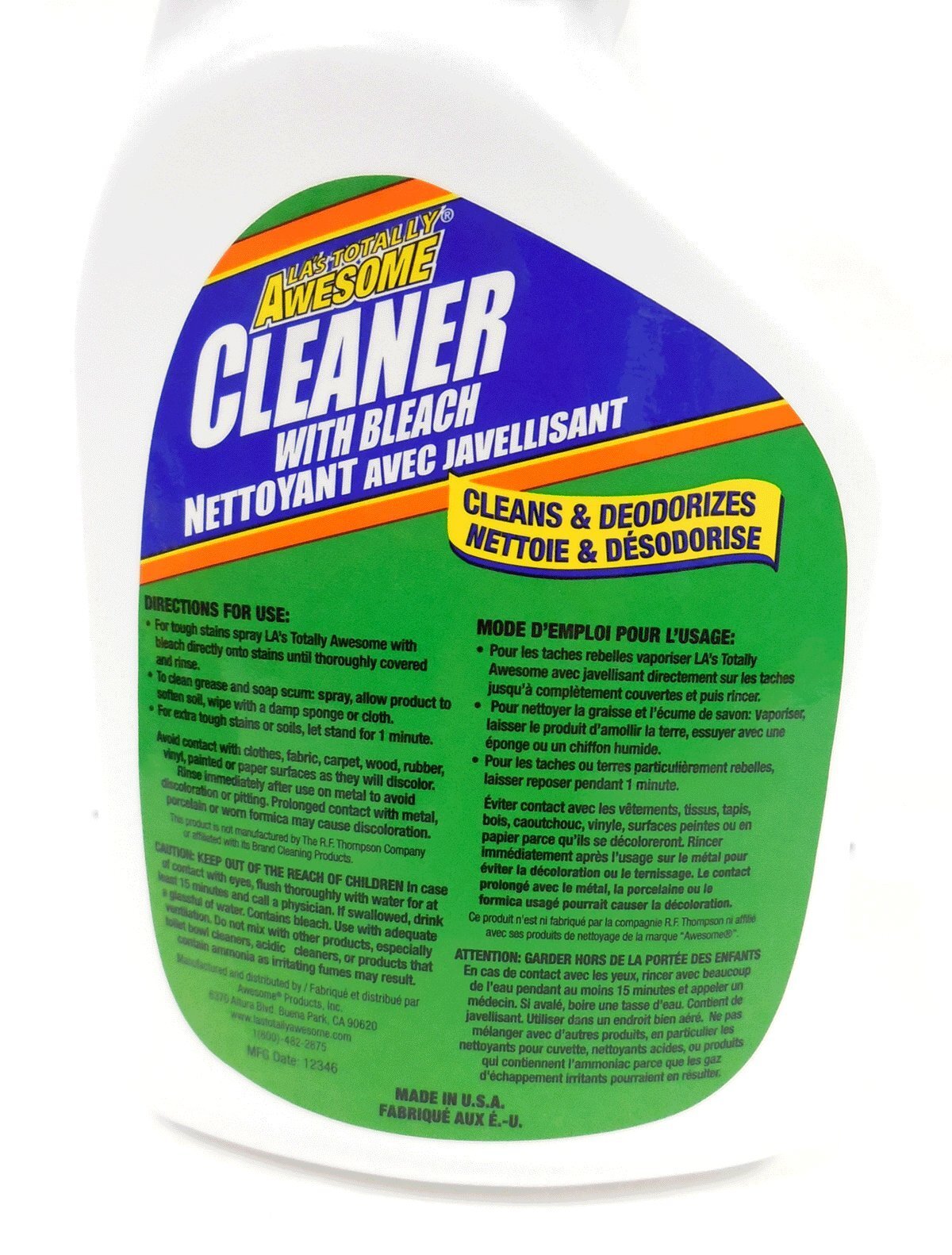 La’s Totally Awesome Cleaner with Bleach, 32 Fl Oz (Pack of 1), 32 Ounce