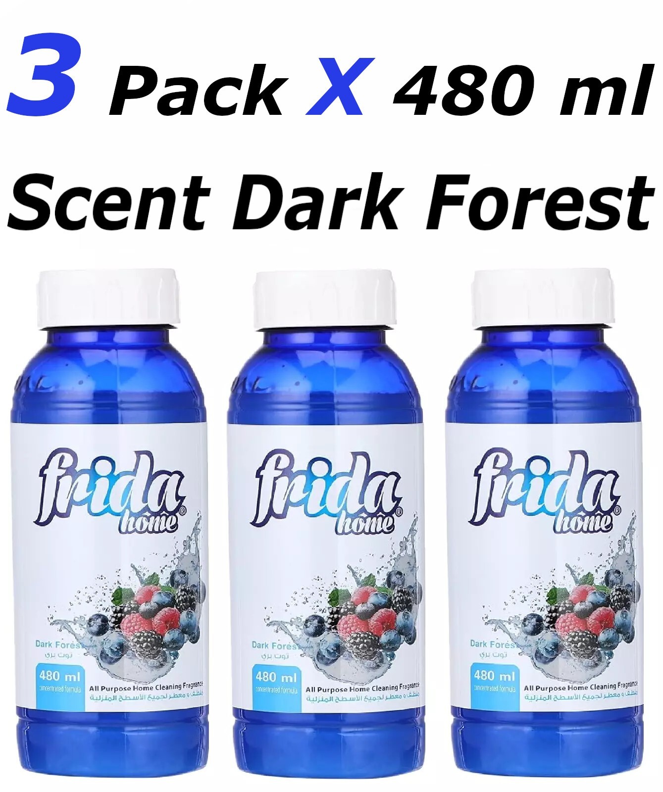 Frida Home All Purpose Home Cleaning Fragrance ,Dark forest ( 3 Pack X 480 ml )
