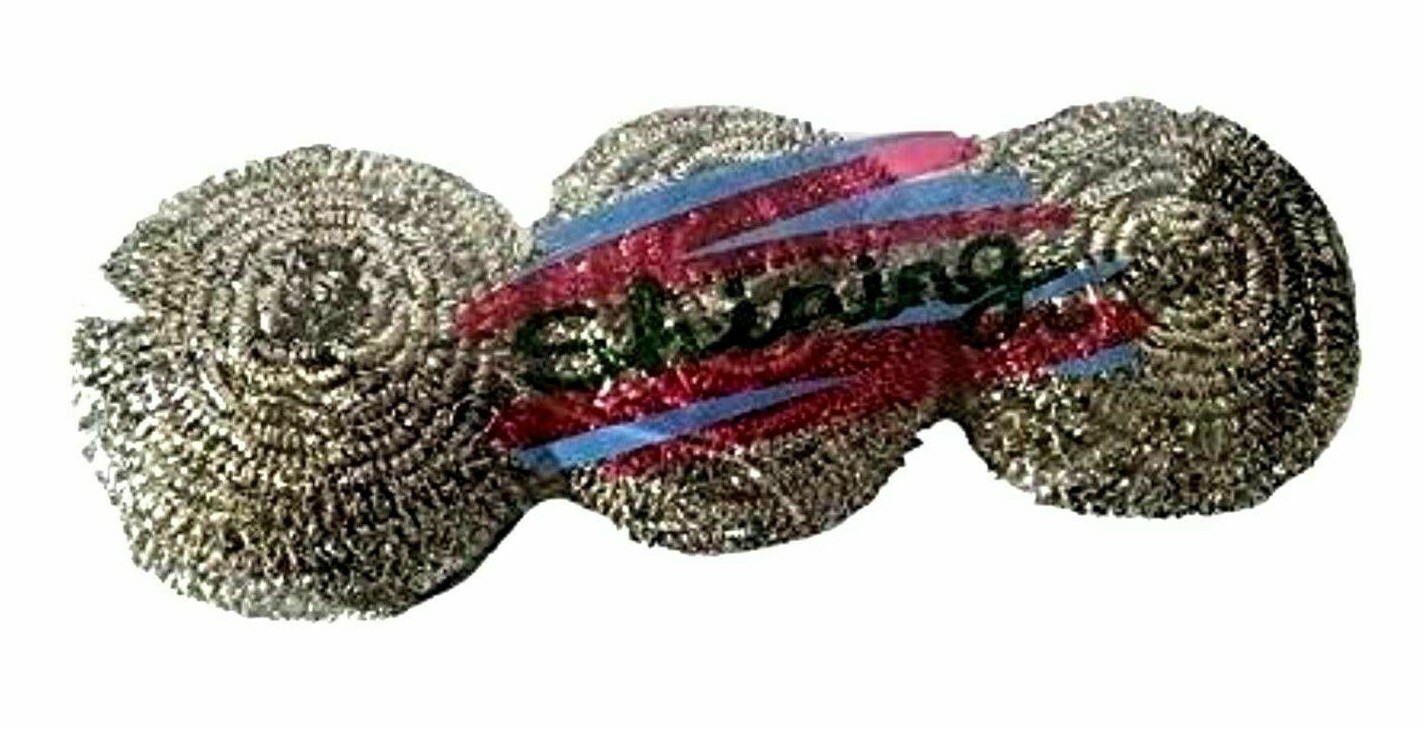 3 Pieces Shining Stainless Steel Sponges Scrubbers Scouring Pads Wholesale