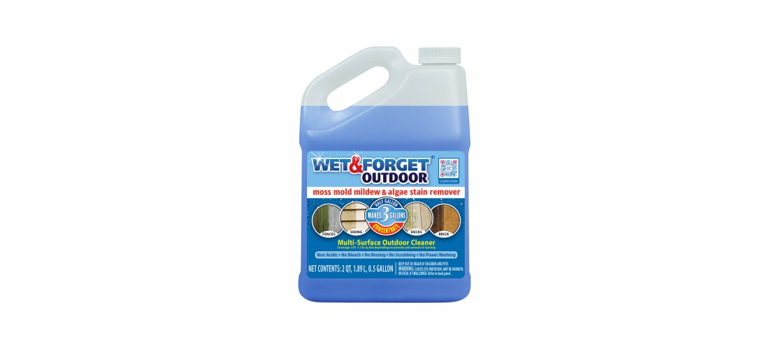 Wet & Forget 800003 Stain Remover, 0.5 gal, Liquid, Slight Almond, Blue