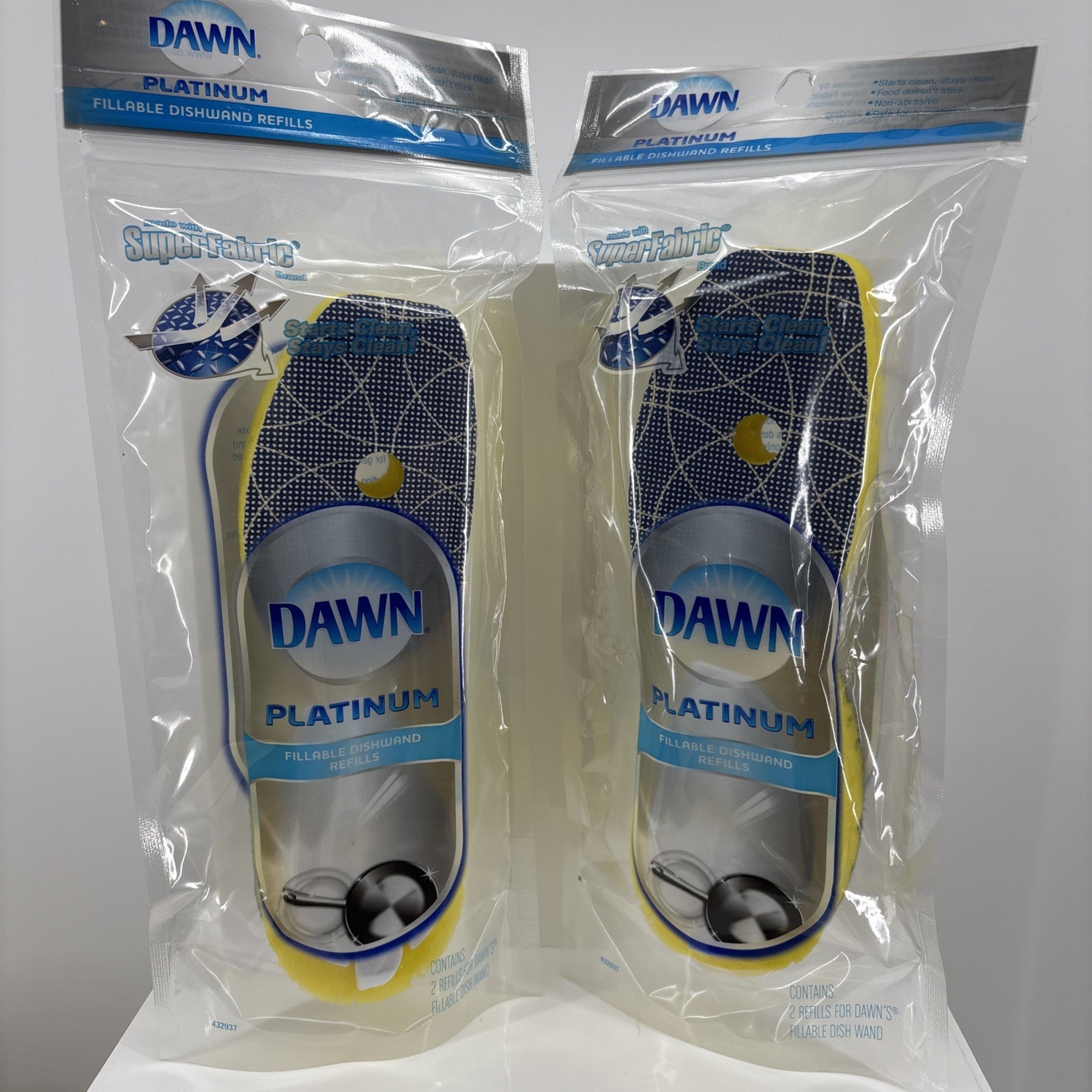 Dawn Platinum Fillable Dishwand Refills Sponges Dish SuperFabric 2 Packs Of 2