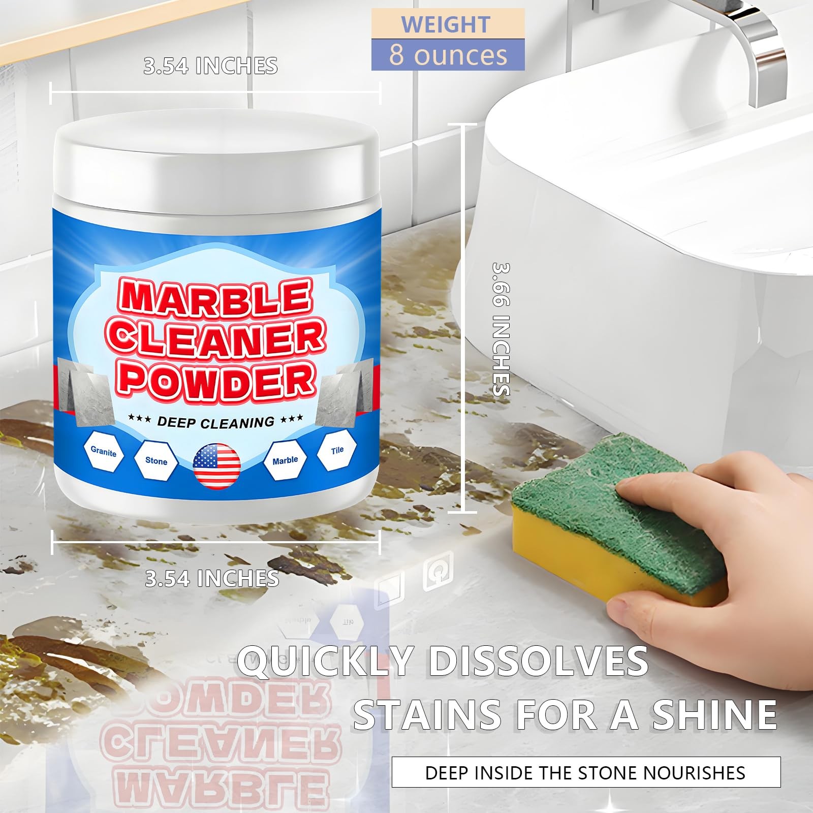Granite Countertop Cleaner Powder, Marble Cleaner Powder, Marble Polishing Po…