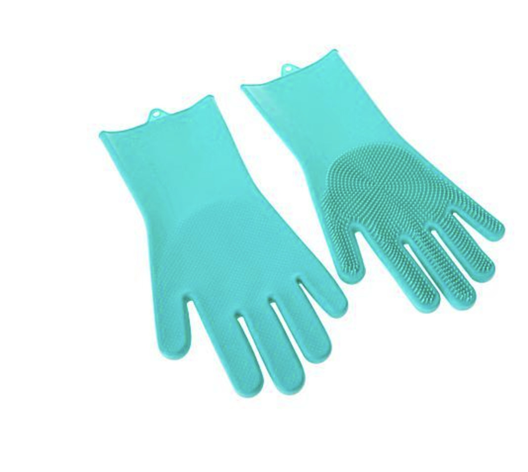 BEEKMAN 1802 Happy Place DISHWASHING Playfull Scrubber Gloves Green 100% Silicon