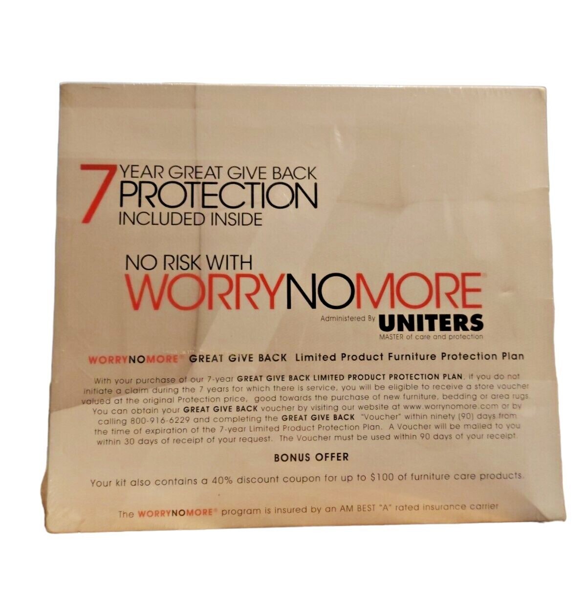 Worry No More NEW Care & Protection Kit Leather Furniture Wood Fabric by Uniters